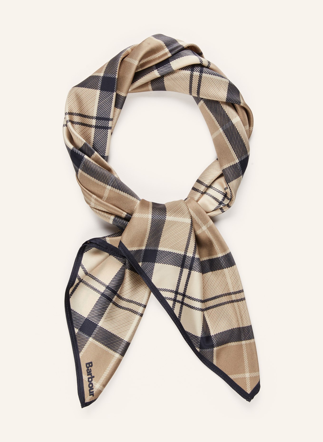 Barbour Tuch KINSALE: CREME / BEIGE / DUNKELBLAU