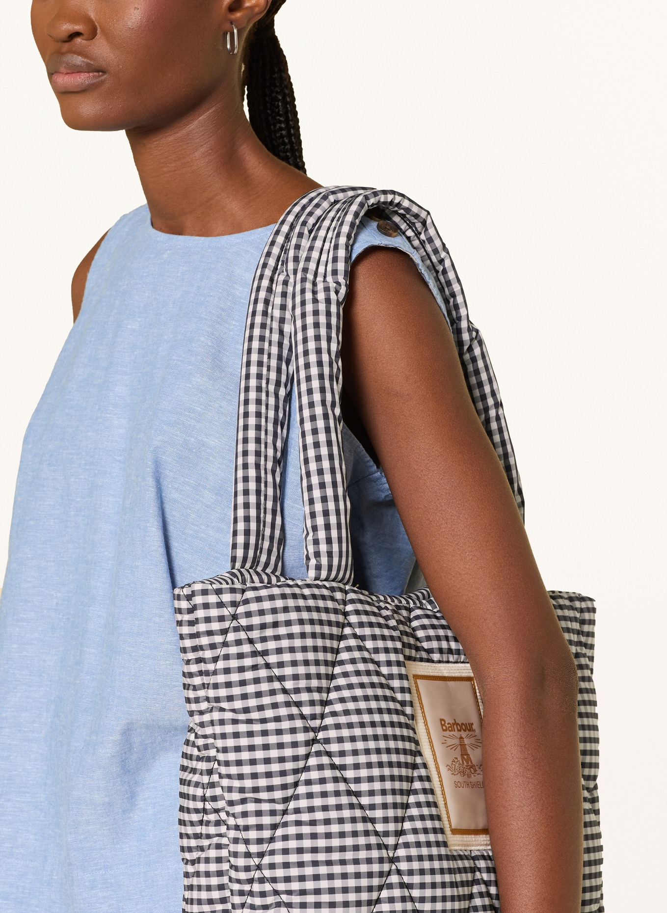 Barbour RIAH Shopper: DARK BLUE / ECRU