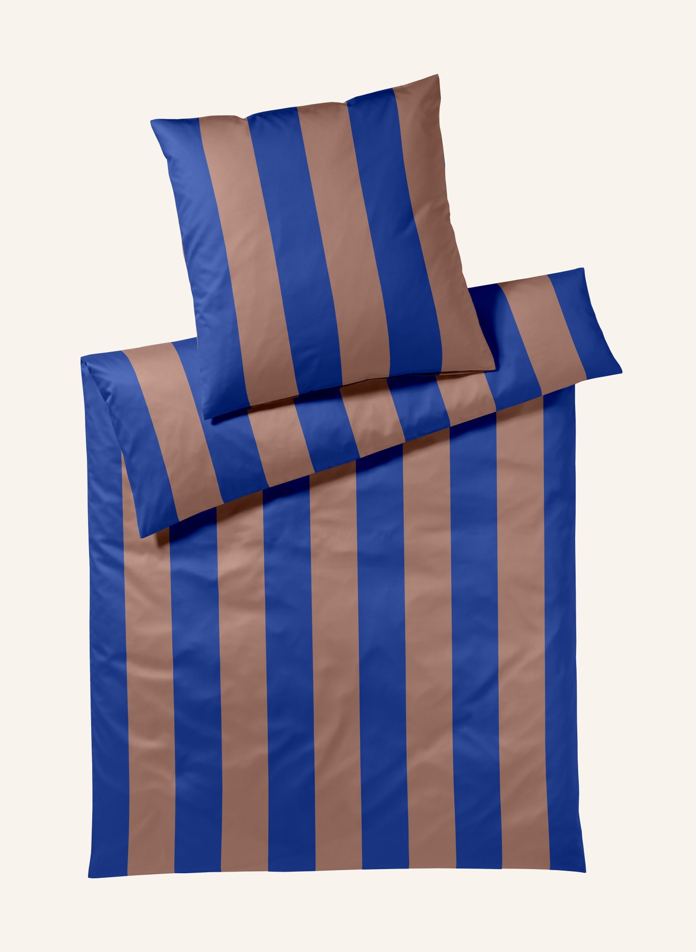 elegante Bettwäsche DUO: BLAU / BRAUN