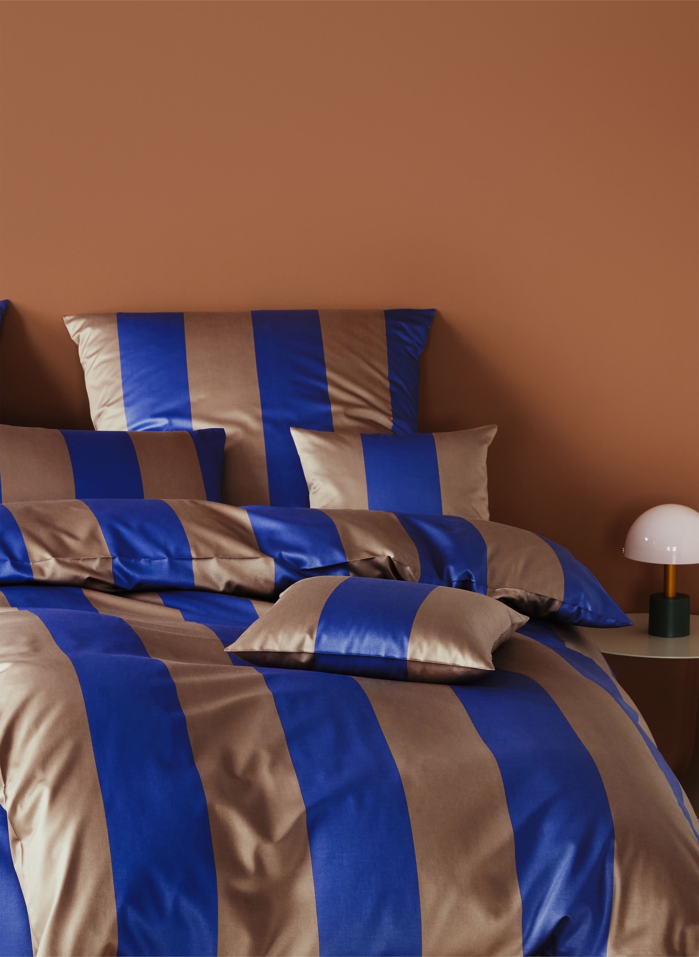 elegante Bettwäsche DUO: BLAU / BRAUN