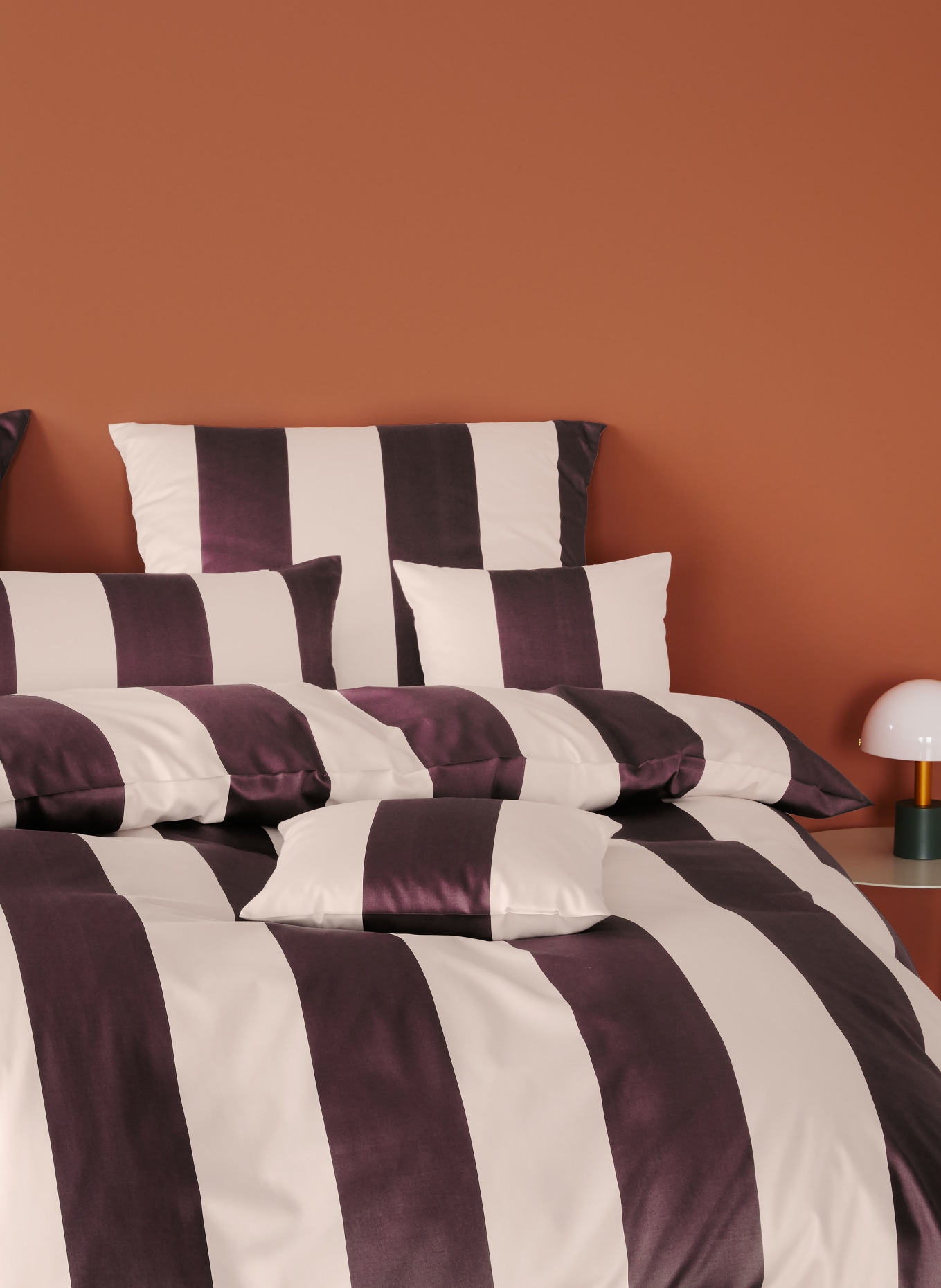 elegante Bettwäsche DUO: DUNKELROT / ROSÉ