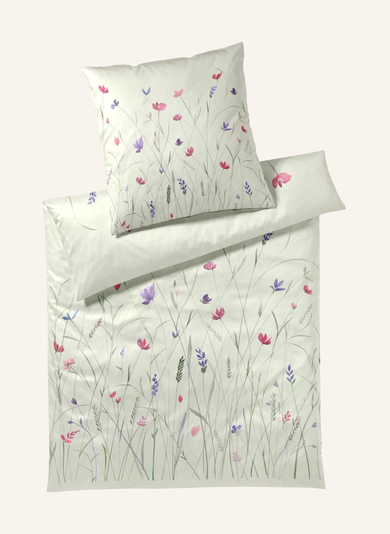 elegante Bettwäsche HIGHLIFE: HELLGRÜN / ROSA / DUNKELLILA