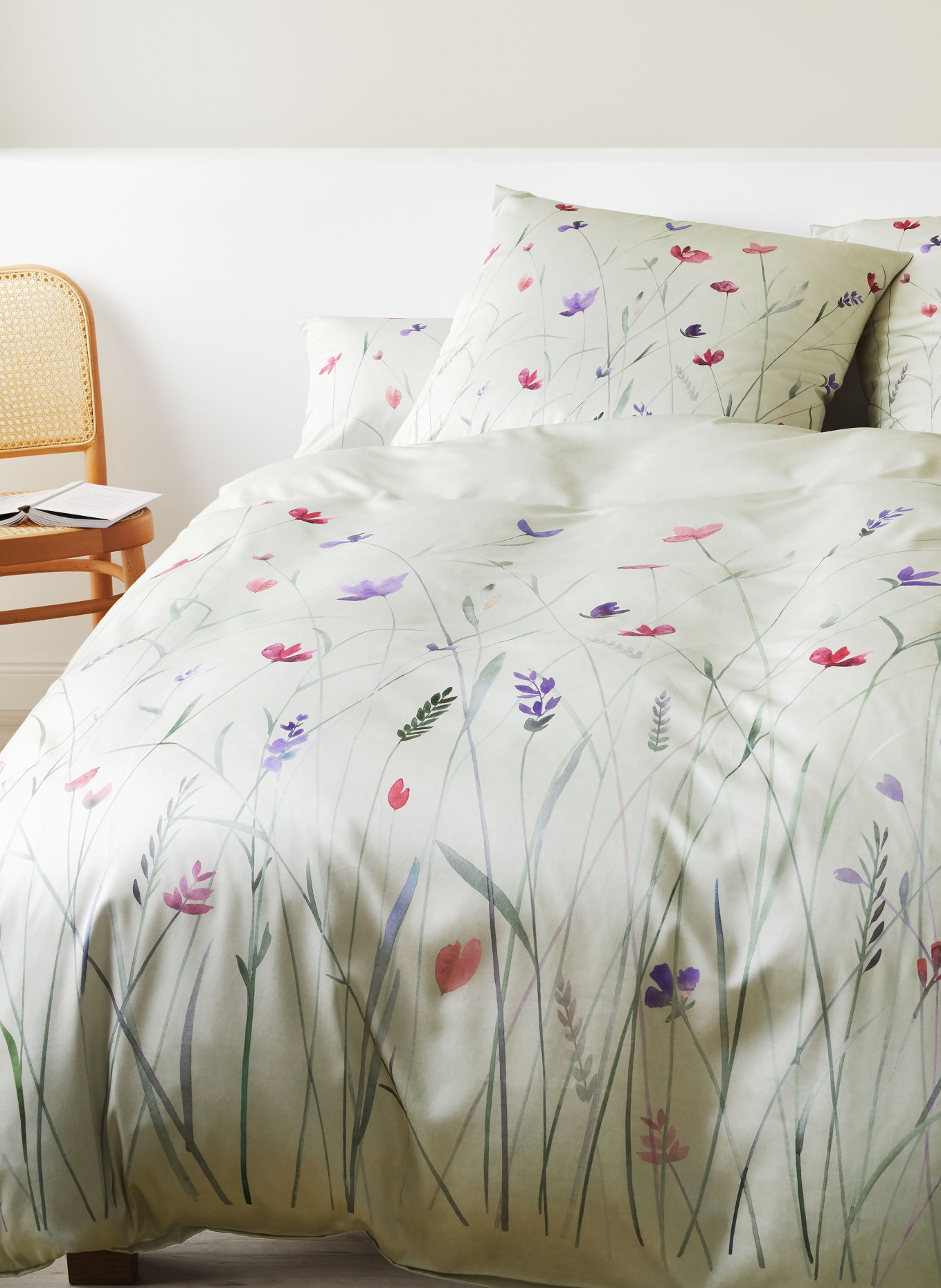 elegante Bettwäsche HIGHLIFE: HELLGRÜN / ROSA / DUNKELLILA