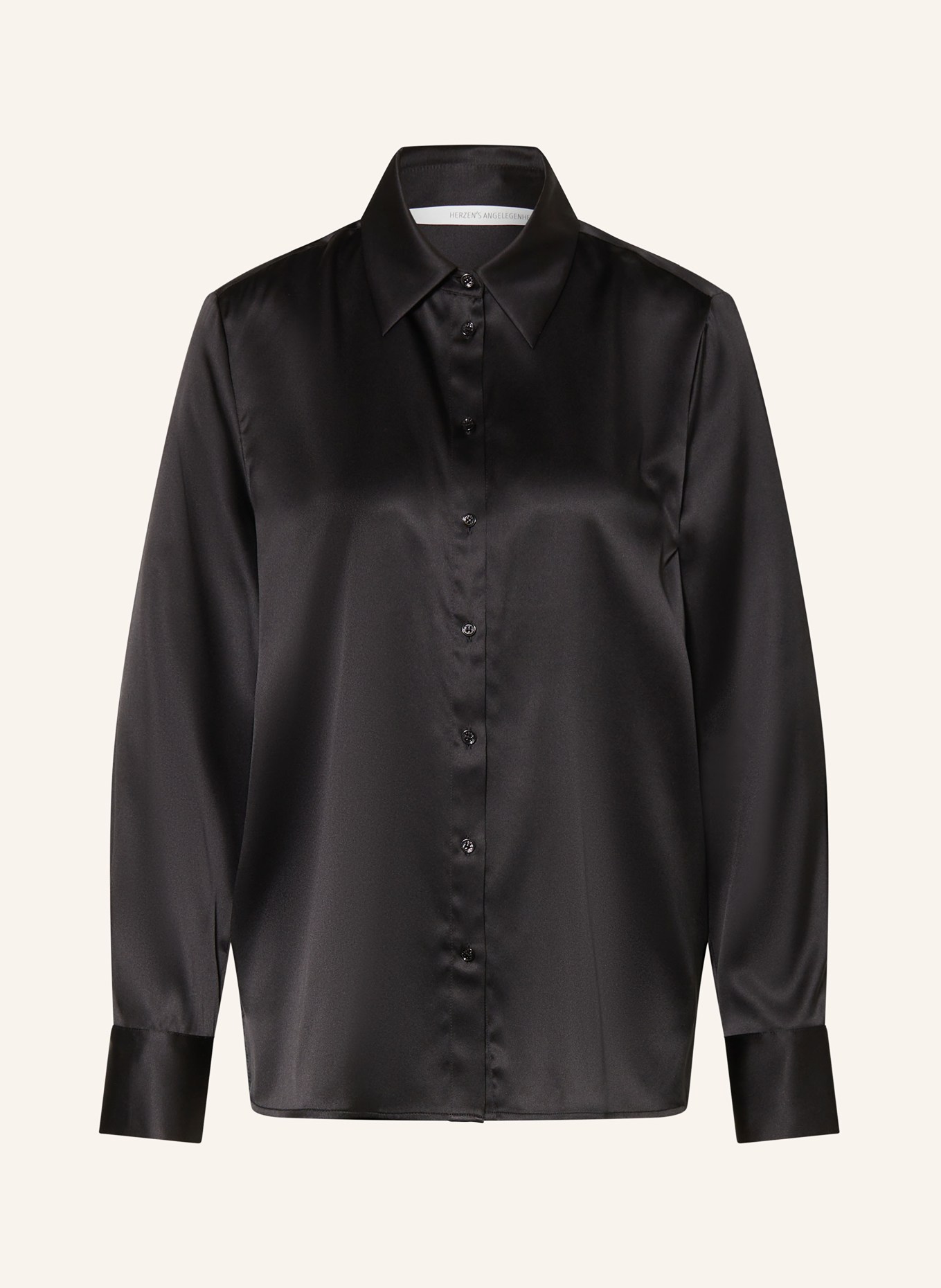 HERZEN'S ANGELEGENHEIT Bluzka koszulowa z jedwabiu: CZARNY