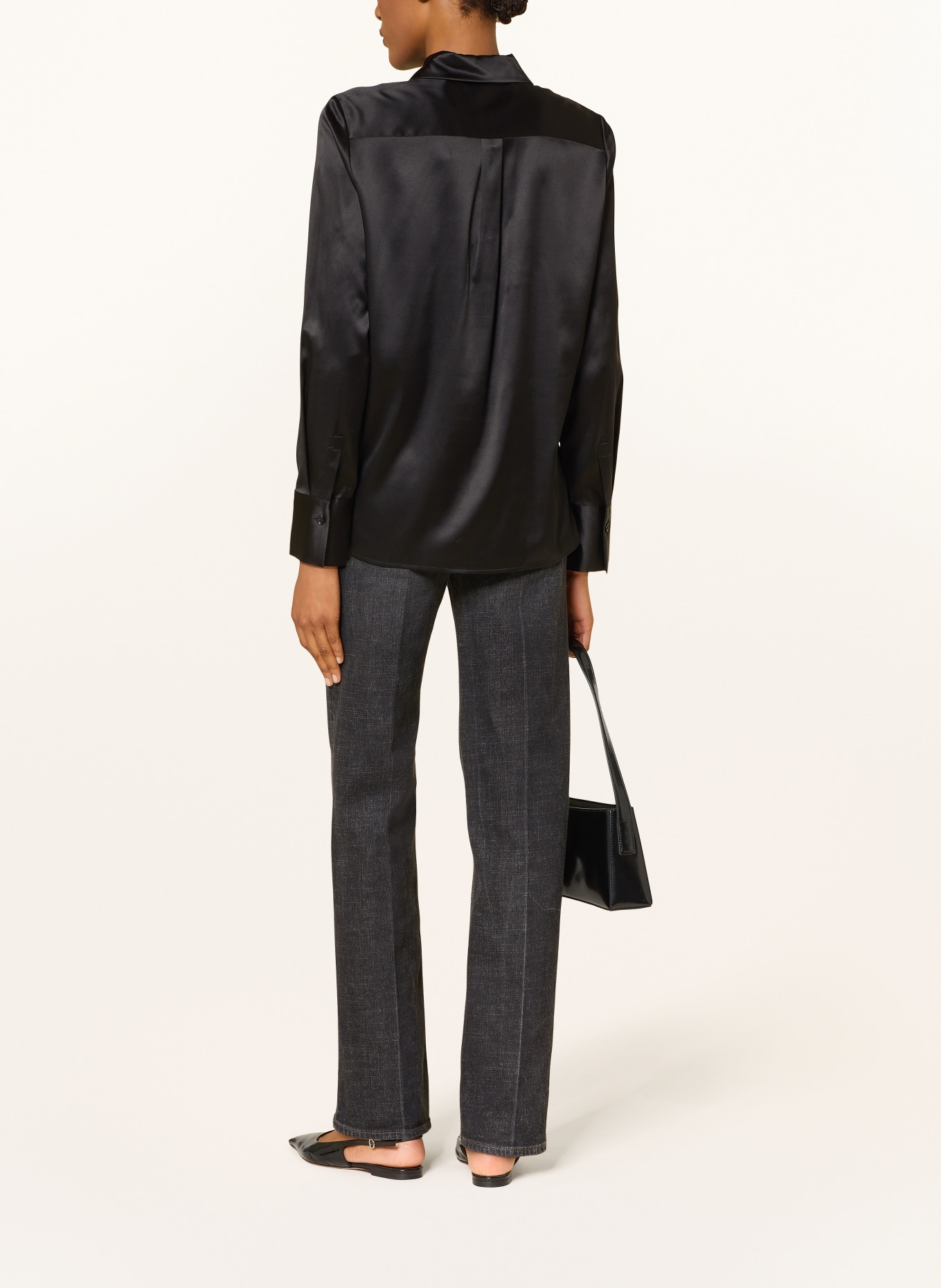 HERZEN'S ANGELEGENHEIT Bluzka koszulowa z jedwabiu: CZARNY