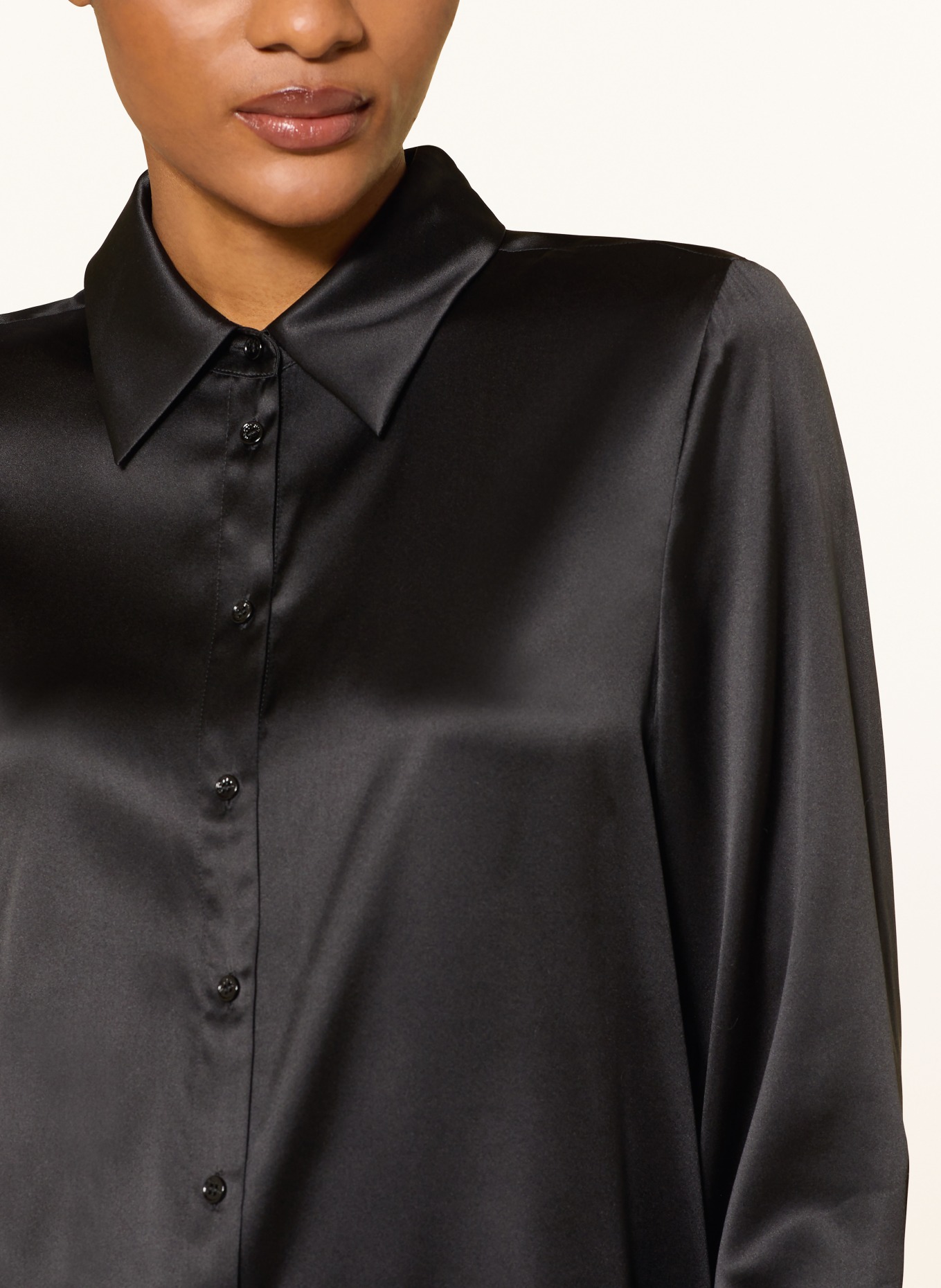 HERZEN'S ANGELEGENHEIT Bluzka koszulowa z jedwabiu: CZARNY