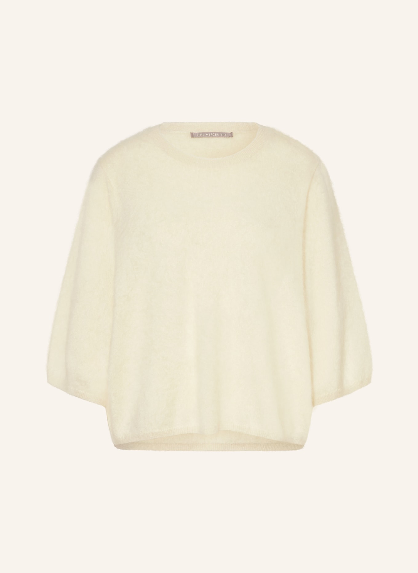 (THE MERCER) N.Y. Cashmere-Pullover mit 3/4-Arm: HELLGELB