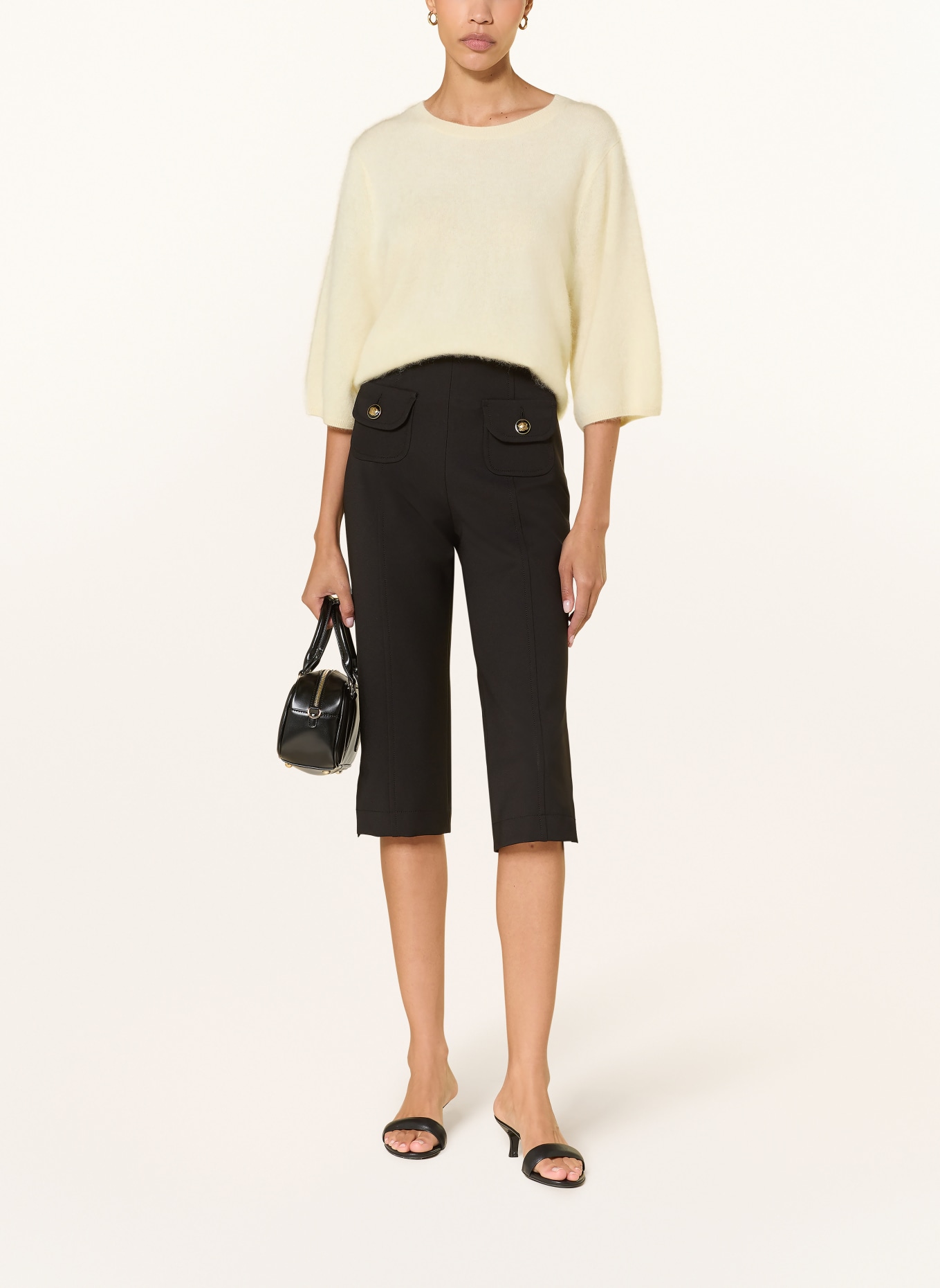 (THE MERCER) N.Y. Cashmere-Pullover mit 3/4-Arm: HELLGELB