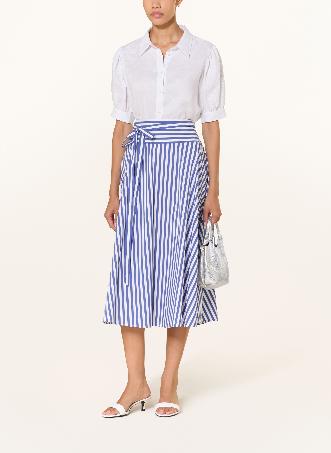 (THE MERCER) N.Y. spódnica: NIEBIESKI / BIAŁY