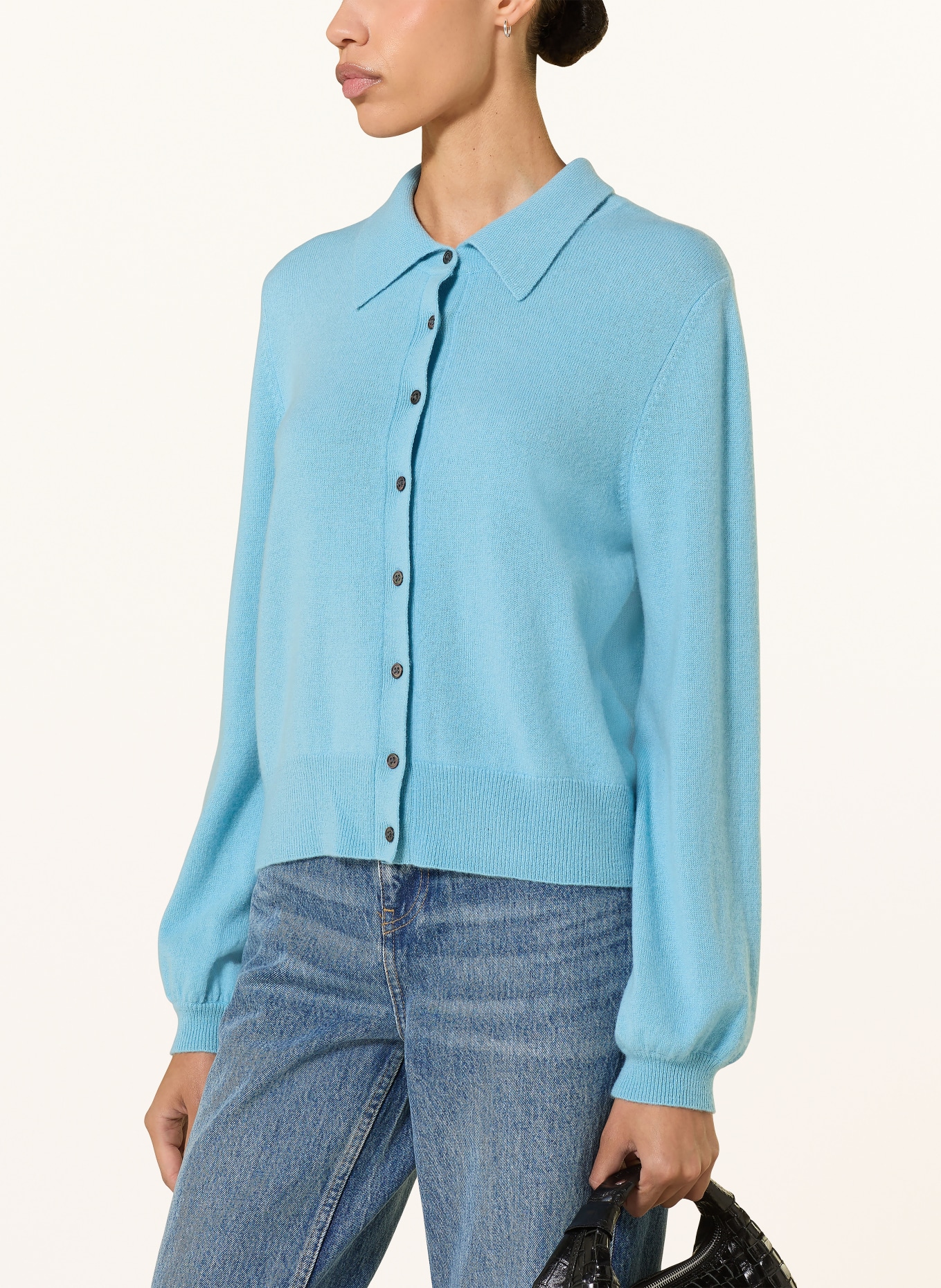 (THE MERCER) N.Y. Strickjacke aus Cashmere: HELLBLAU