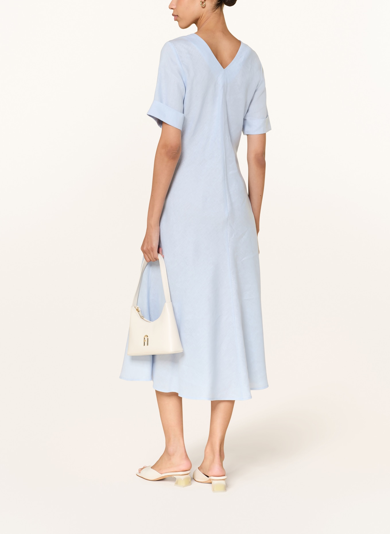 (THE MERCER) N.Y. Leinenkleid: HELLBLAU