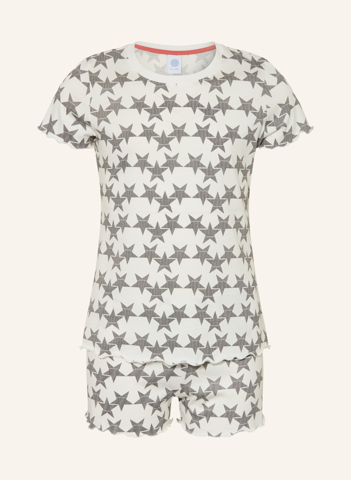 Sanetta Shorty-Schlafanzug: WEISS / SCHWARZ