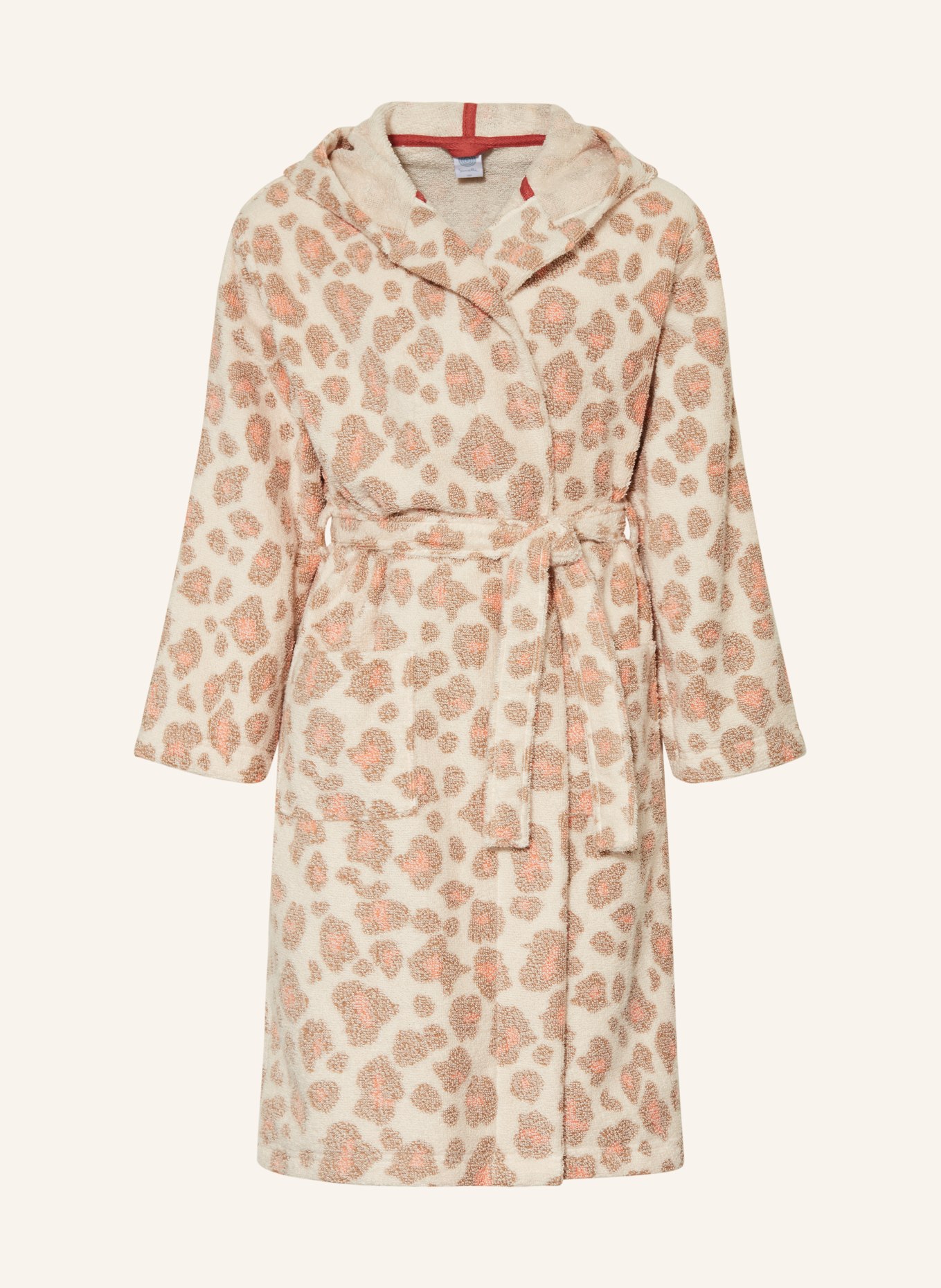 Sanetta Bademantel mit Kapuze: CREME / HELLBRAUN / LACHS