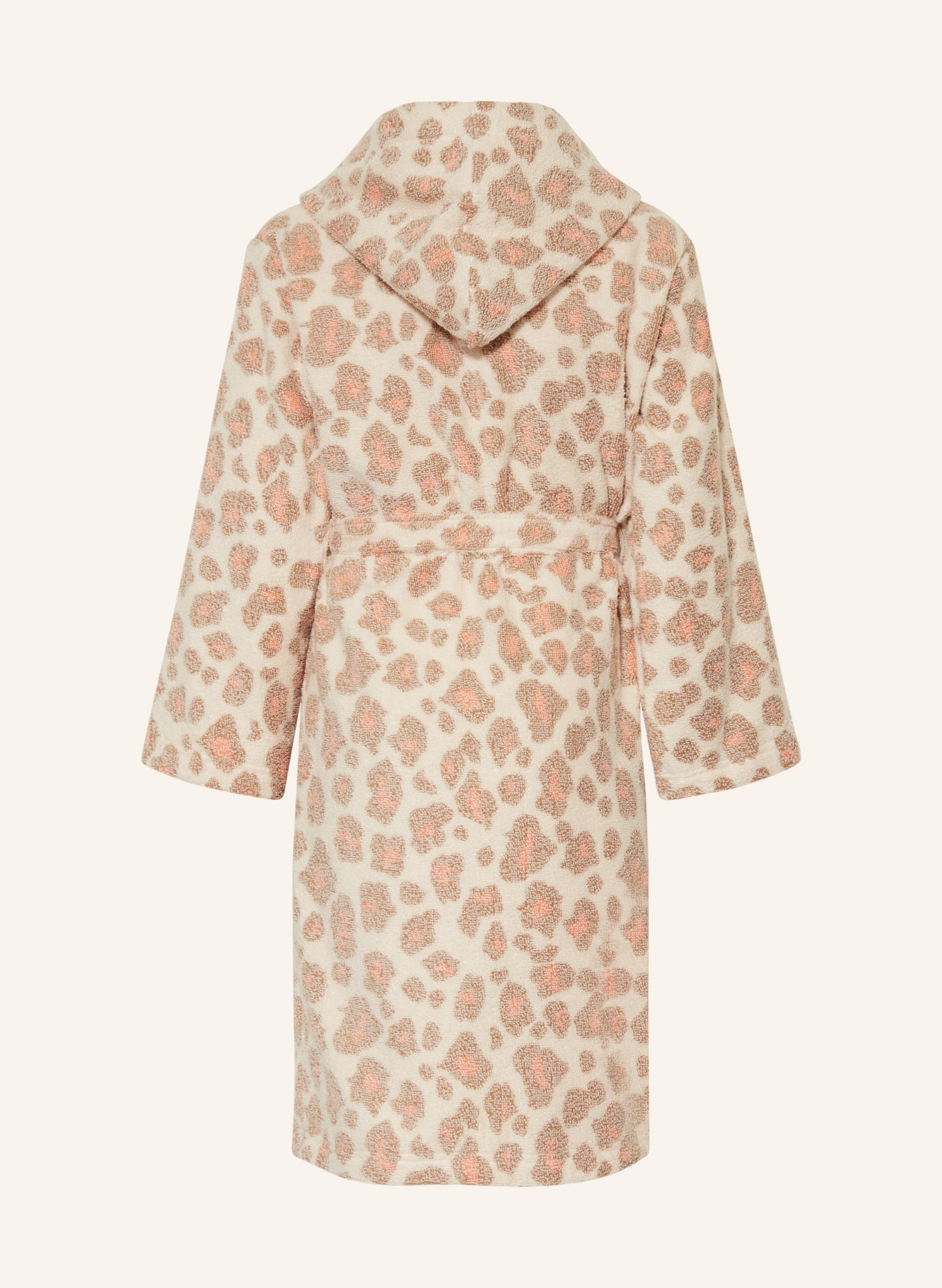 Sanetta Bademantel mit Kapuze: CREME / HELLBRAUN / LACHS