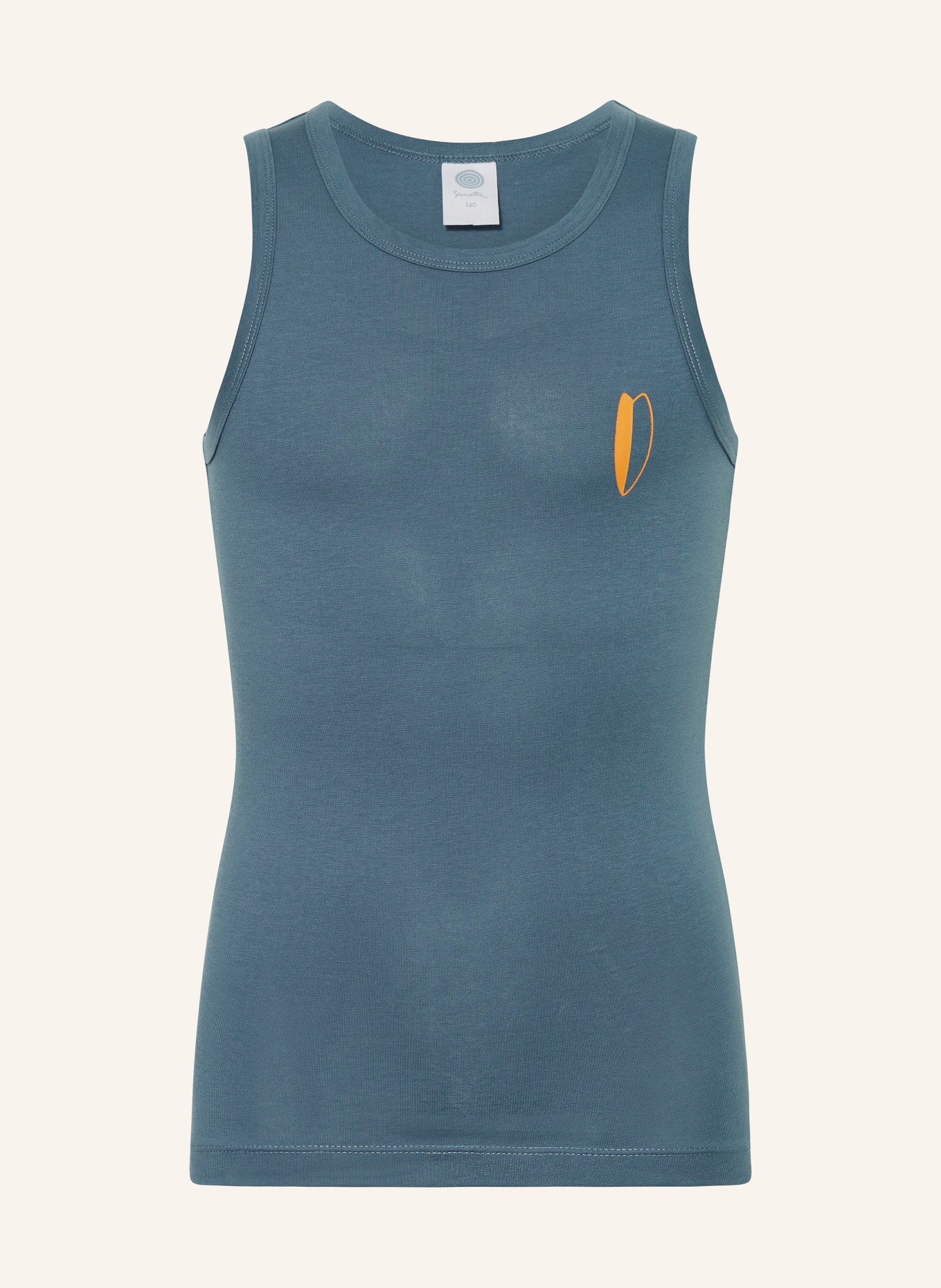 Sanetta Onderhemd: PETROL / ORANJE