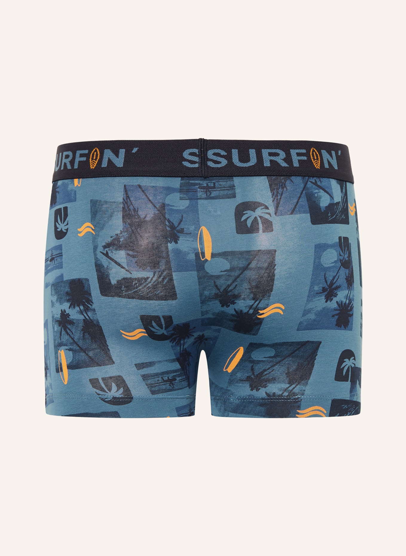 Sanetta Set van 2 boxershorts: PETROL / ORANJE