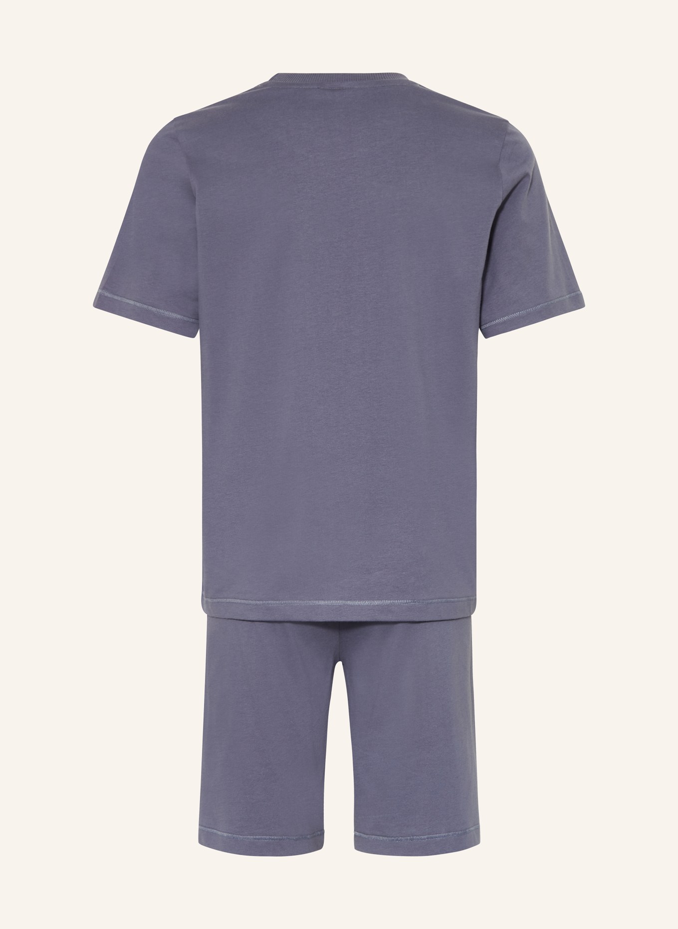 Sanetta Shorty-pyjama: BLAUWGRIJS / ORANJE