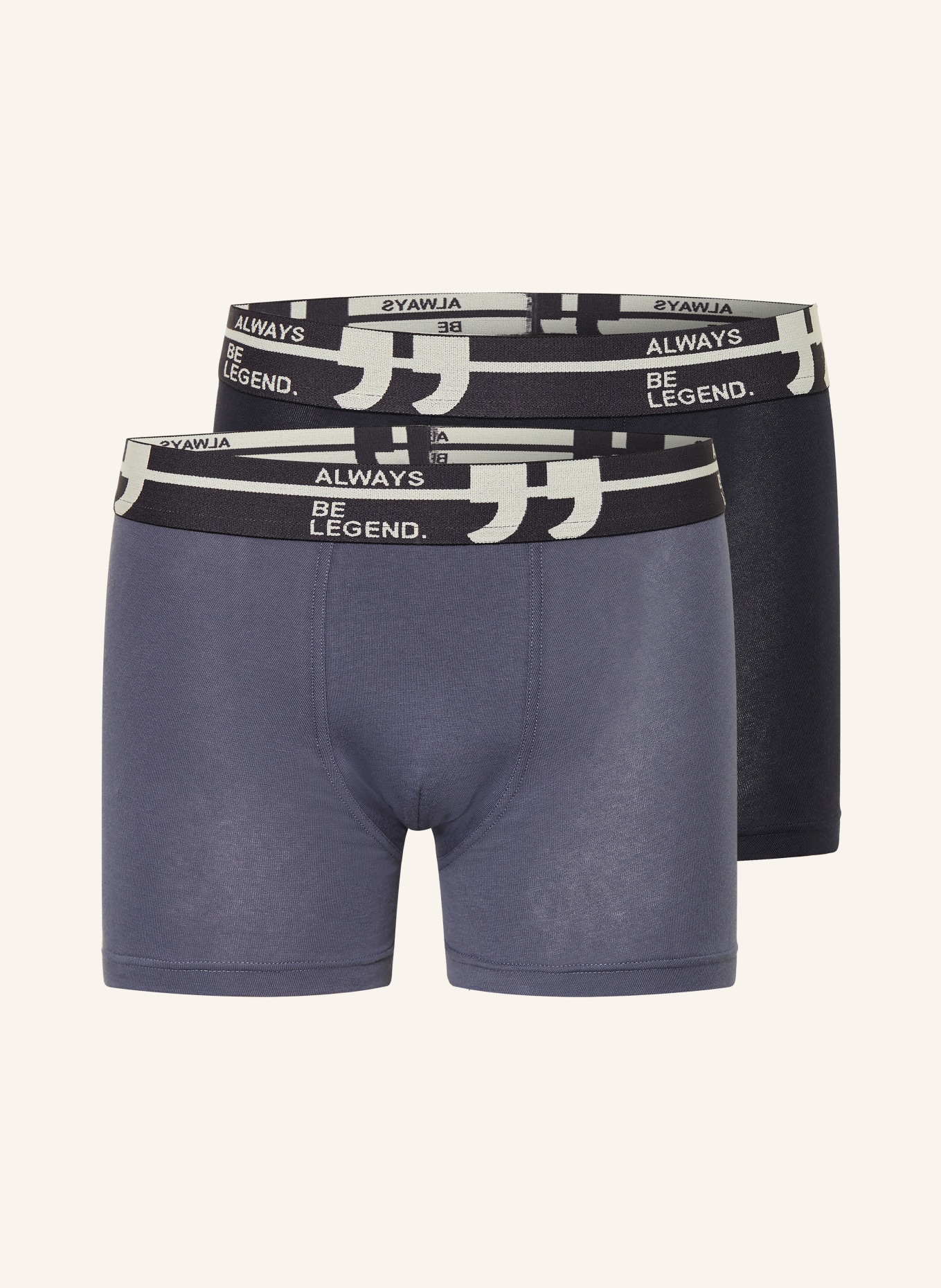 Sanetta 2-pack boxer shorts: DARK BLUE / BLUE GRAY