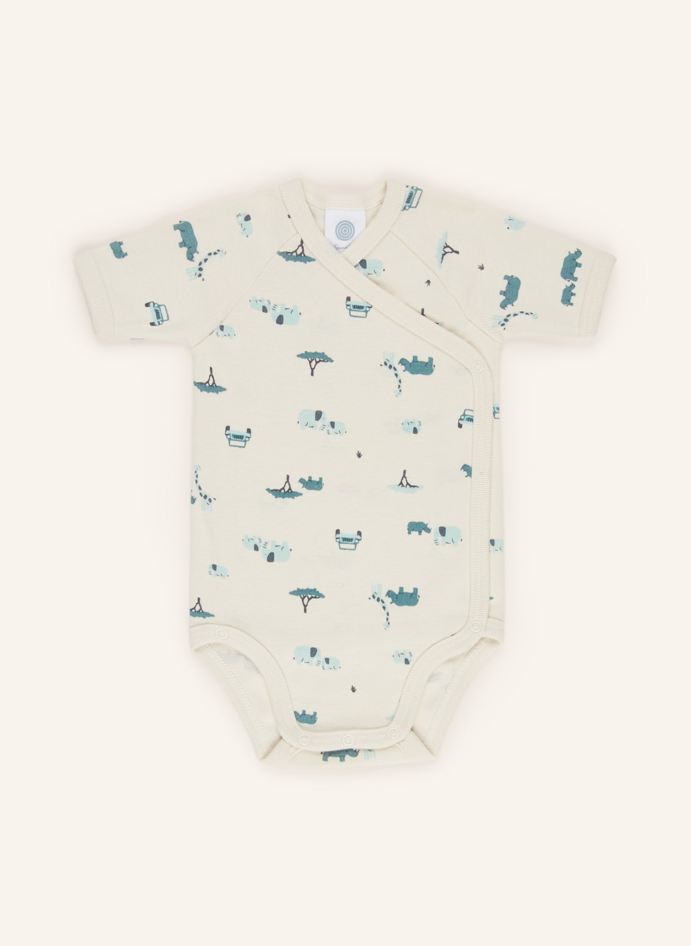 Sanetta Wickelbody: CREME / GRÜN