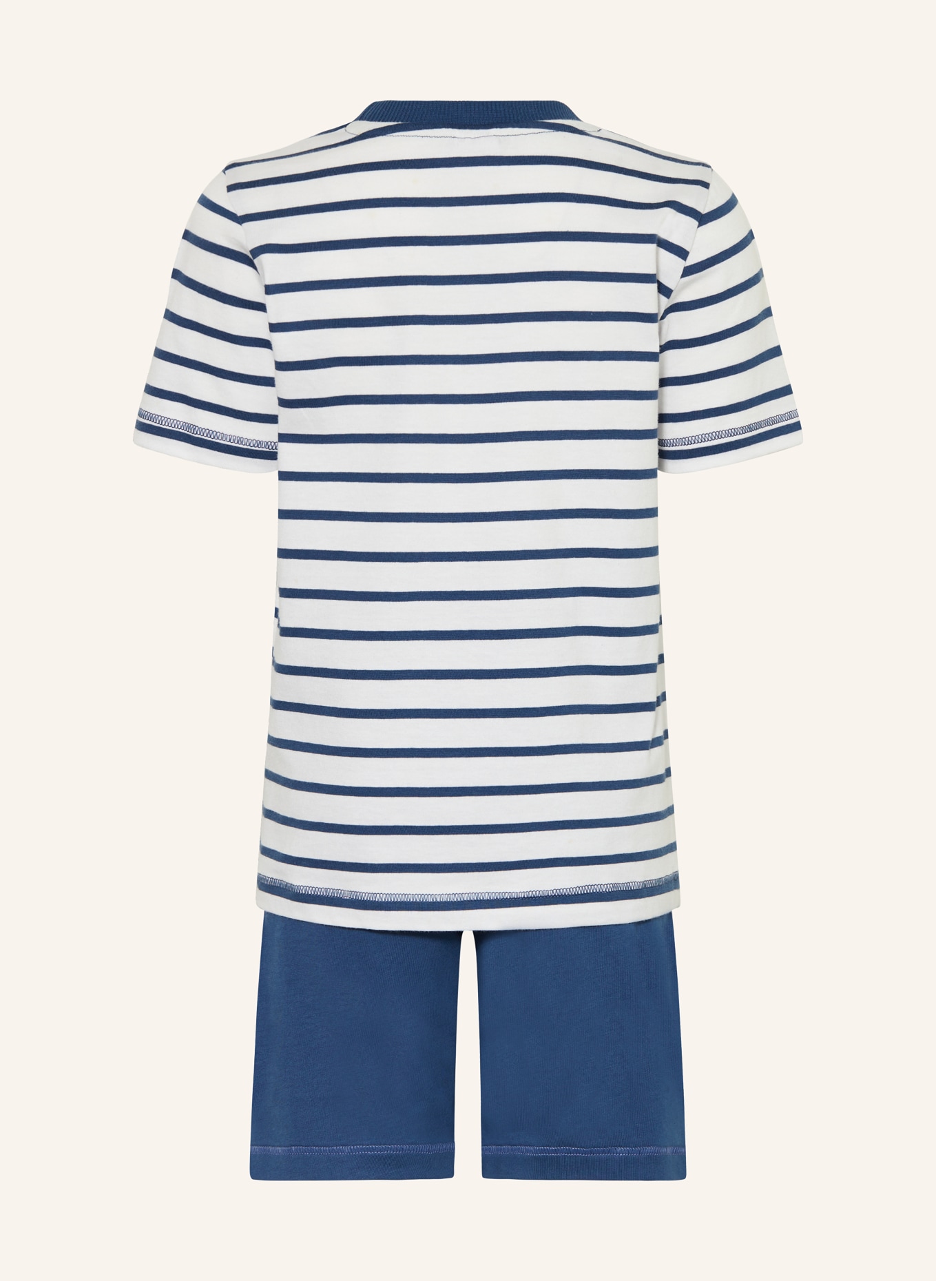 Sanetta Shorty-Schlafanzug: BLAU / CREME / HELLGRÜN