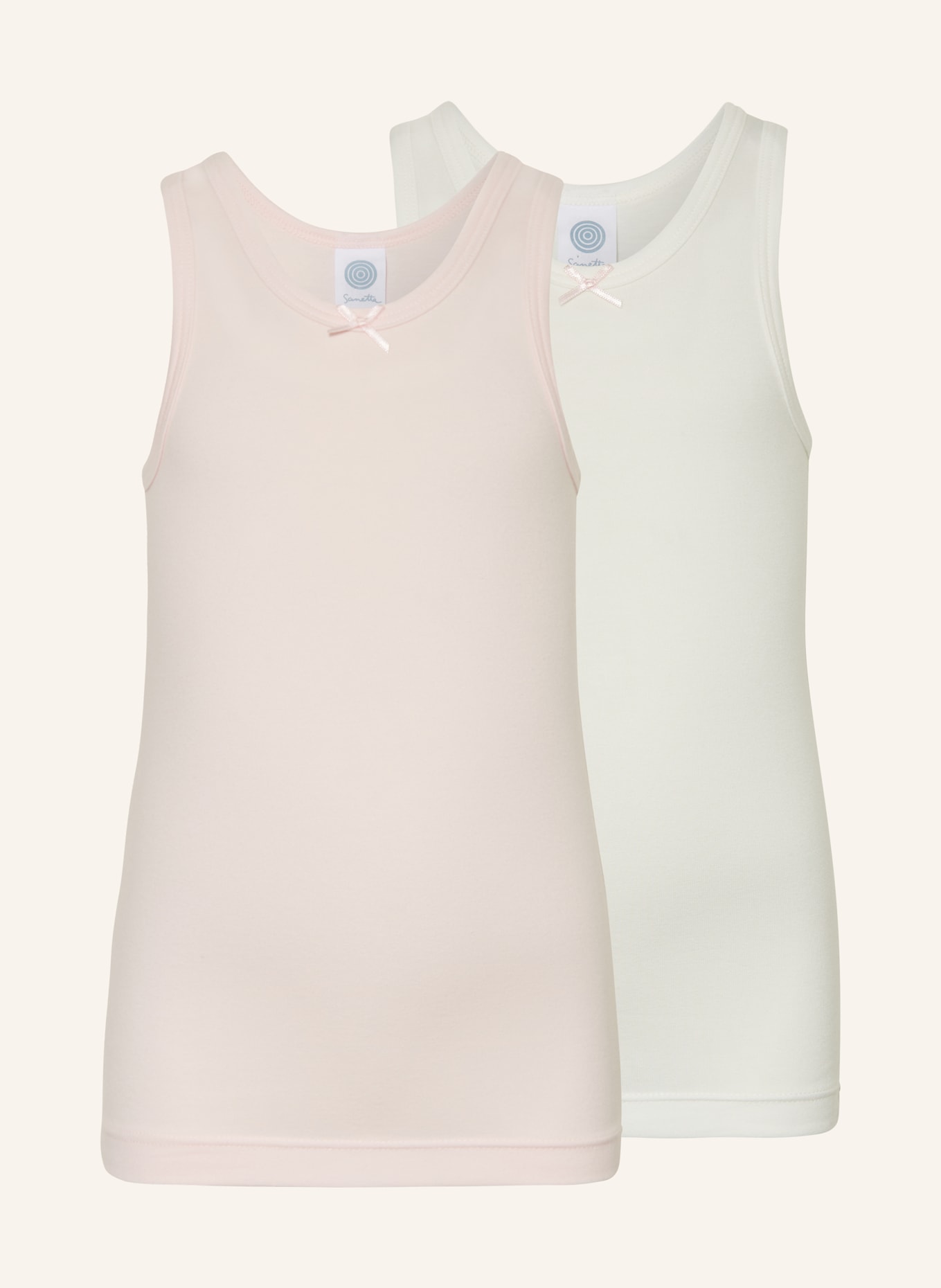 Sanetta 2er-Pack Tops: HELLROSA / CREME