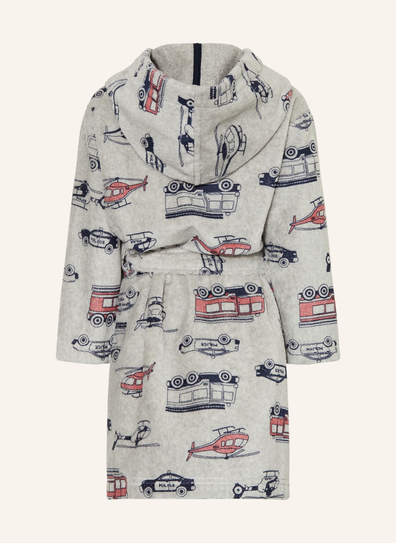 Sanetta hooded bathrobe: GRAY / RED / BLACK