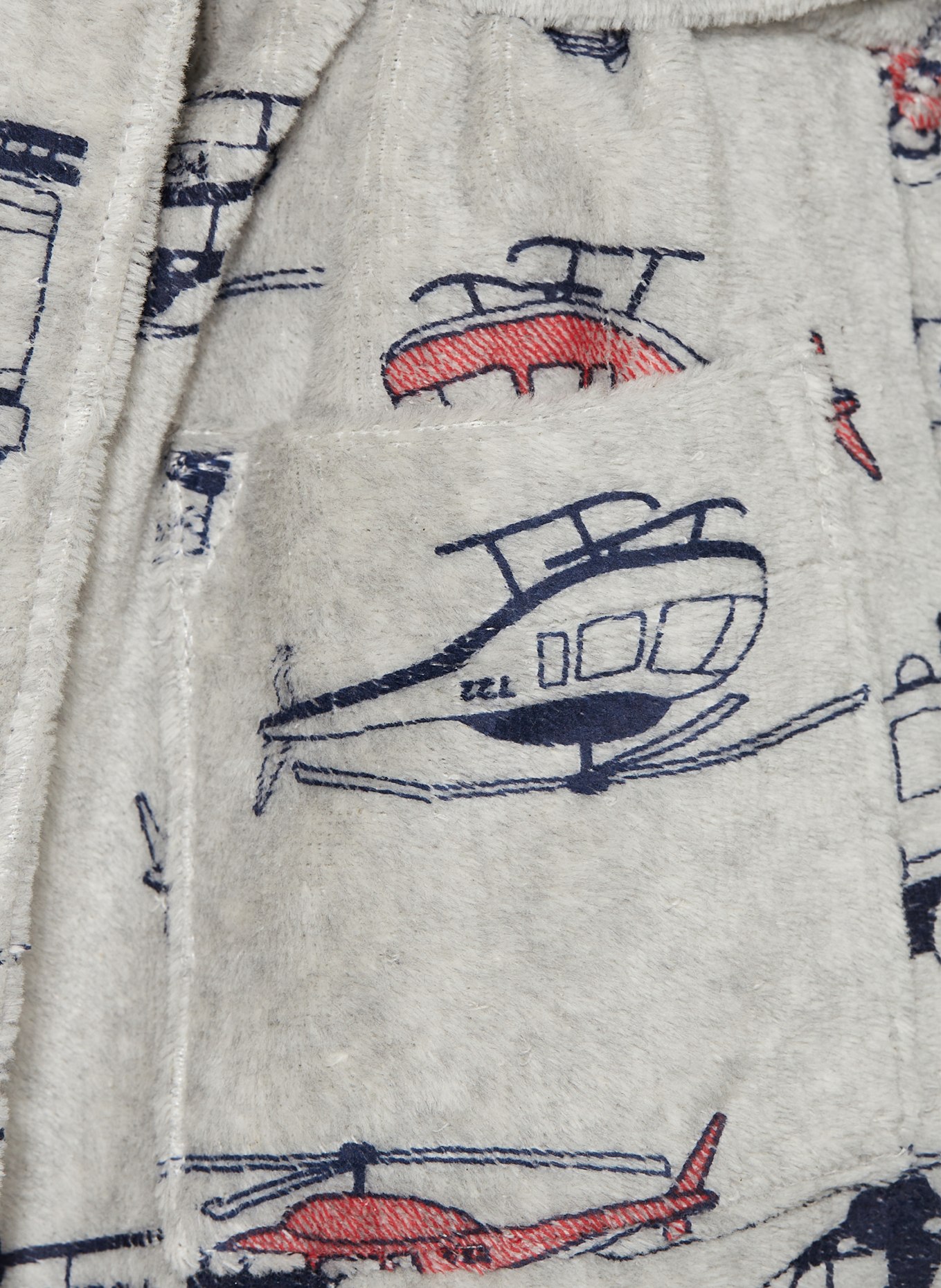 Sanetta hooded bathrobe: GRAY / RED / BLACK