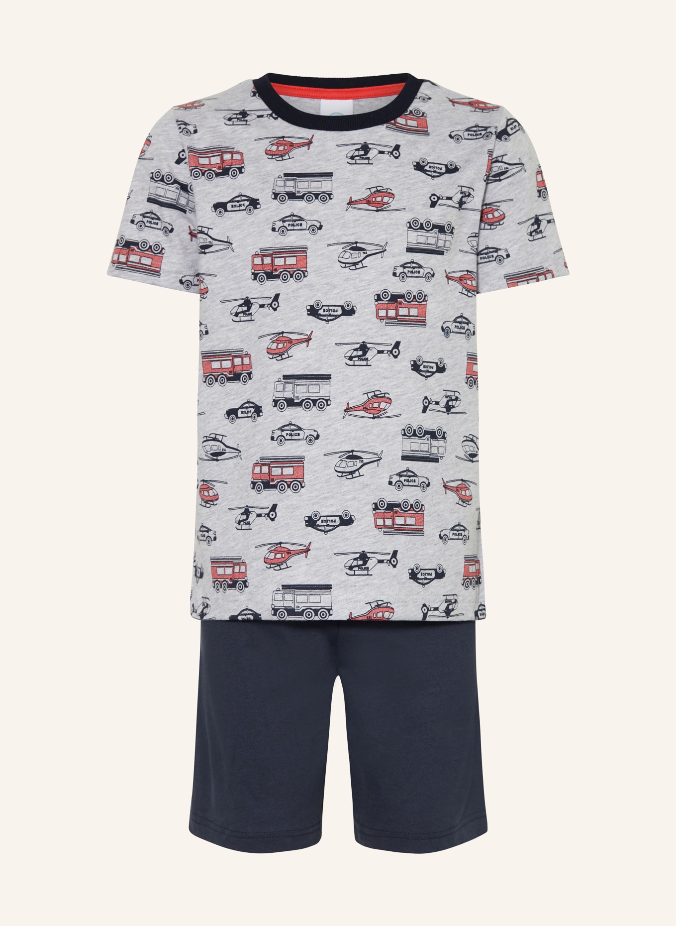 Sanetta Schlafanzug: GRAU / ROT / SCHWARZ