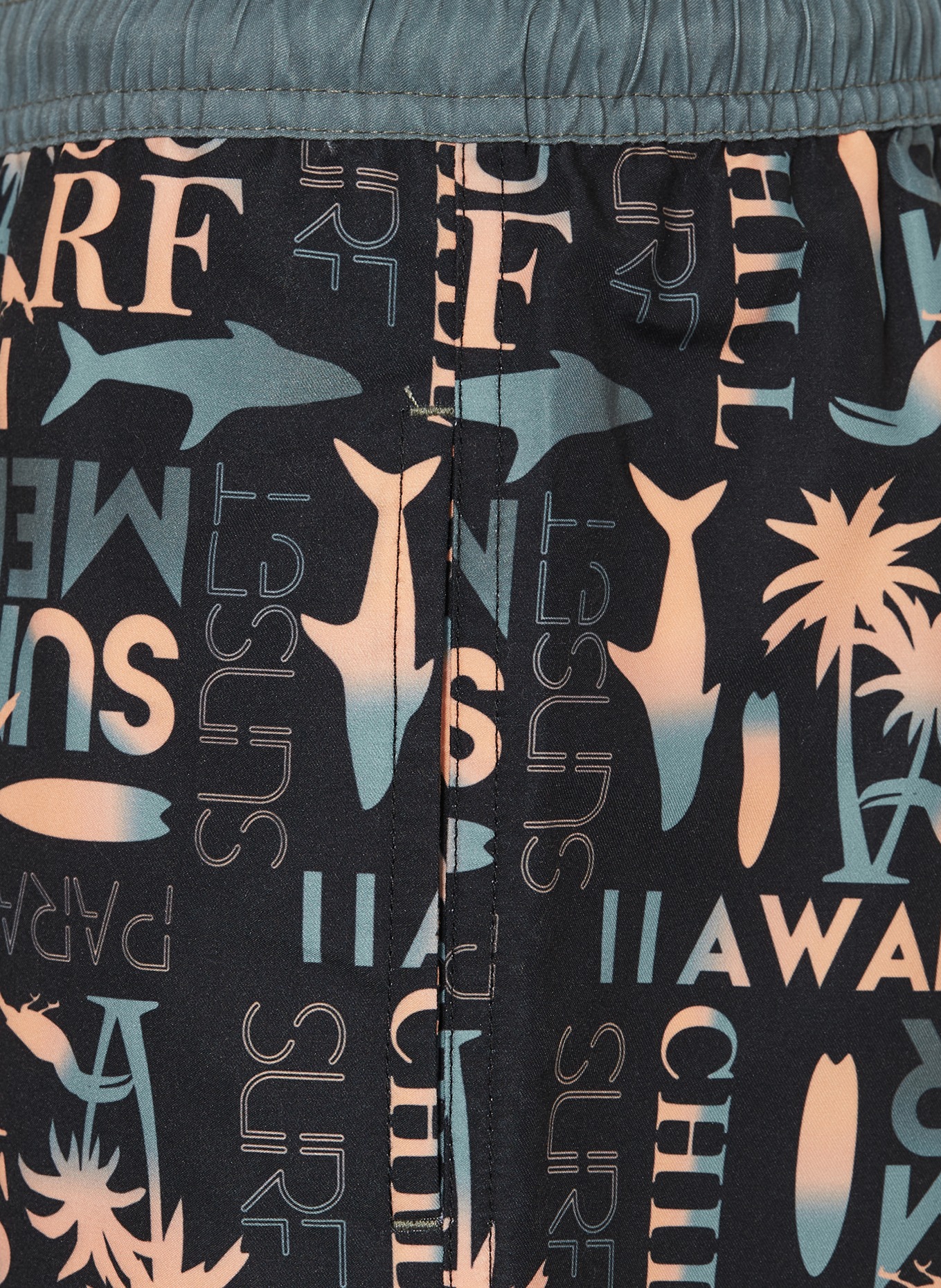 Sanetta Short de bain avec protection UV 50+: NOIR / ORANGE / GROEN