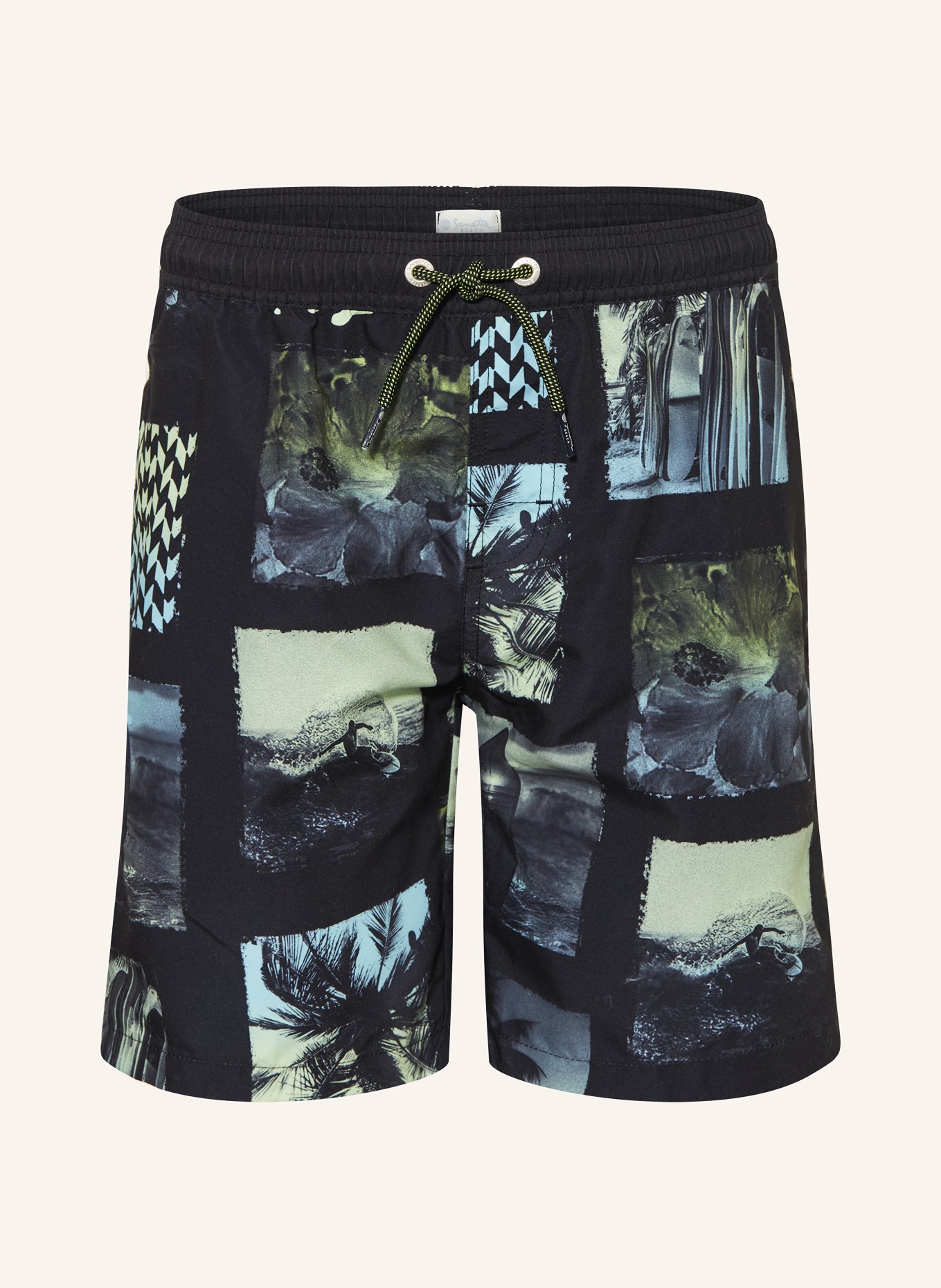 Sanetta Short de bain avec protection UV 50+: NOIR / GROEN / VERT