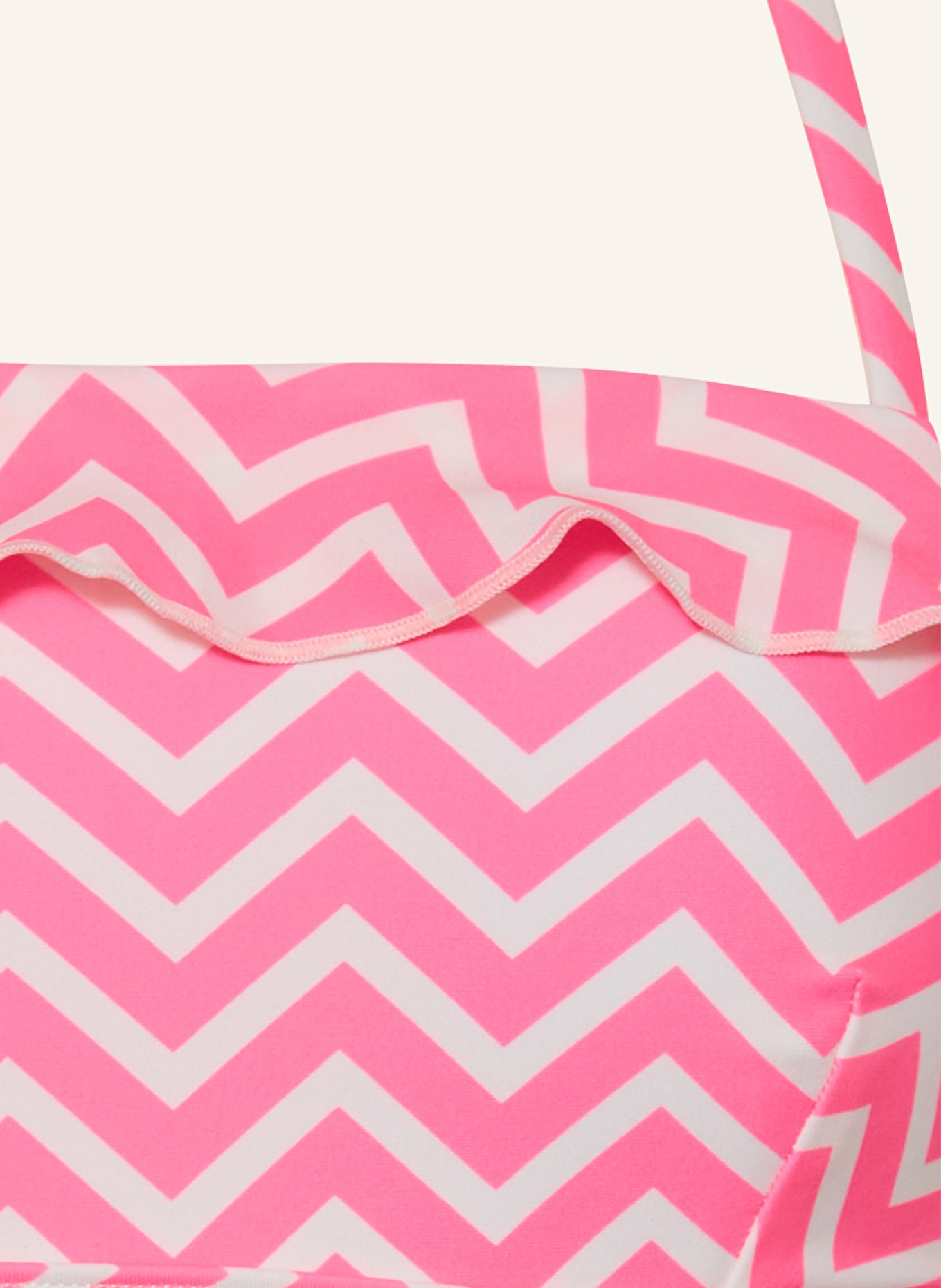 Sanetta Neckholder-Bikini mit UV-Schutz 50+: NEONROSA / CREME