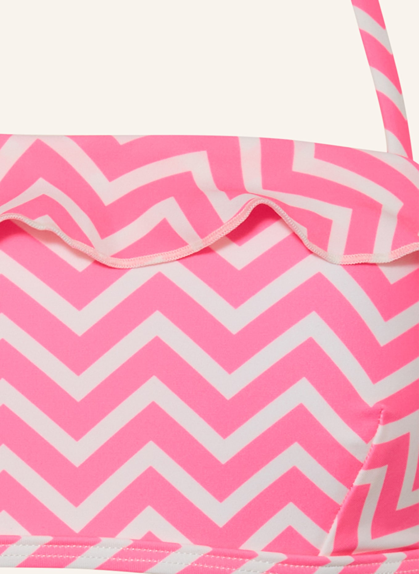 Sanetta Neckholder-Bikini mit UV-Schutz 50+: NEONROSA / CREME