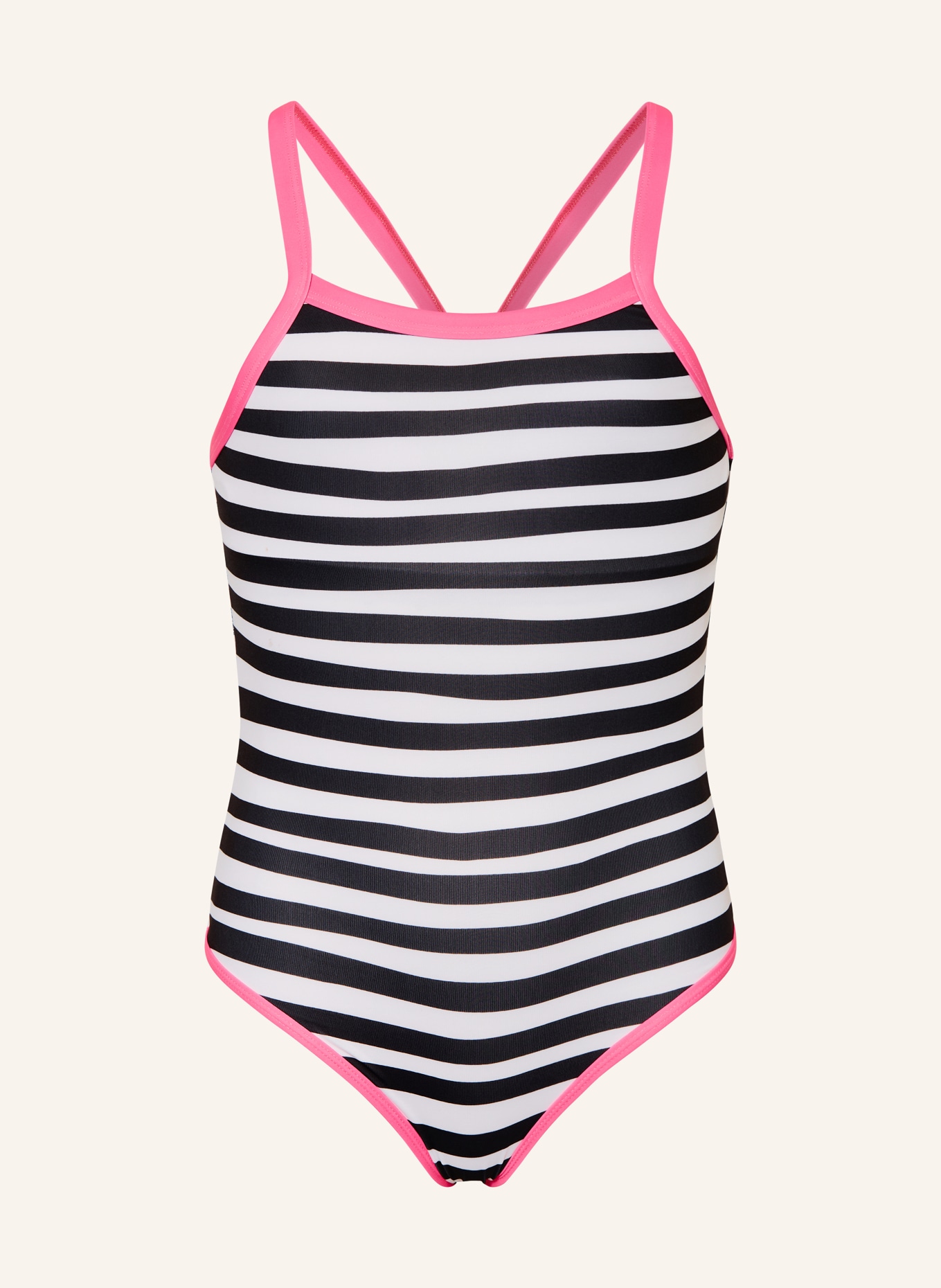 Sanetta Maillot de bain avec protection UV 50+: NOIR / ROSE FUCHSIA / BLANC