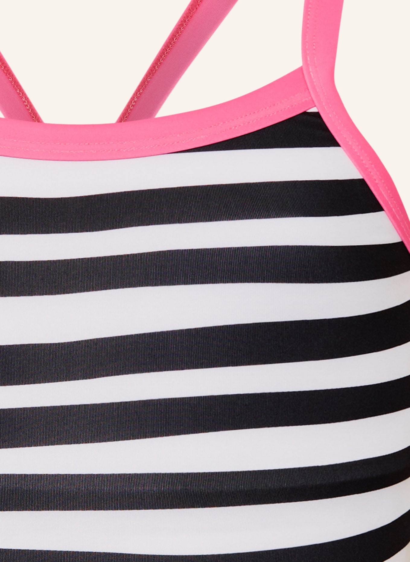 Sanetta Maillot de bain avec protection UV 50+: NOIR / ROSE FUCHSIA / BLANC