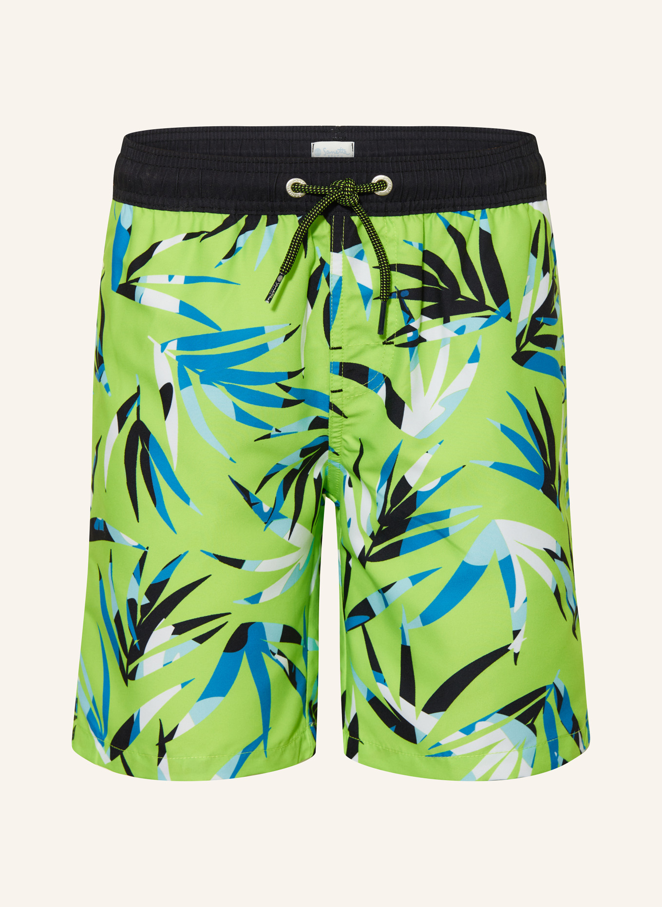 Sanetta Badeshorts mit UV-Schutz 50+: NEONGRÜN / PETROL / SCHWARZ