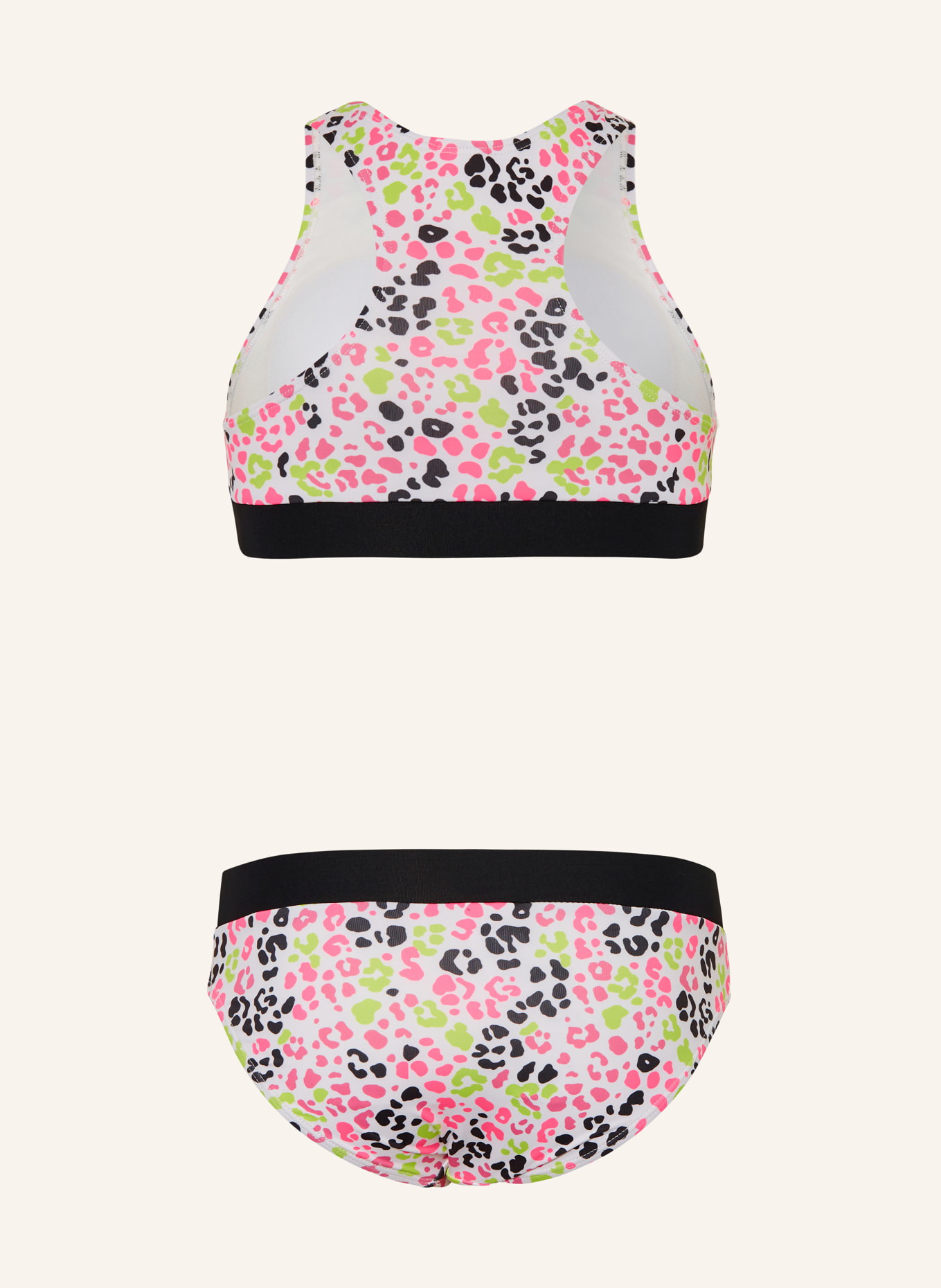 Sanetta Bikini bustier avec protection UV 50+: BLANC / ROSE FLUO / NOIR