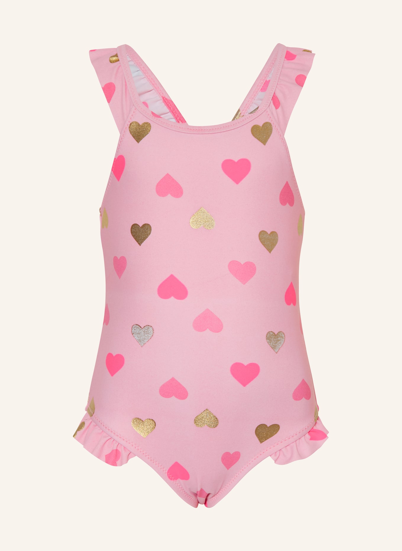 Sanetta Strój kąpielowy z ochroną UV 50+: RÓŻOWY / ZŁOTY / JASKRAWY RÓŻOWY