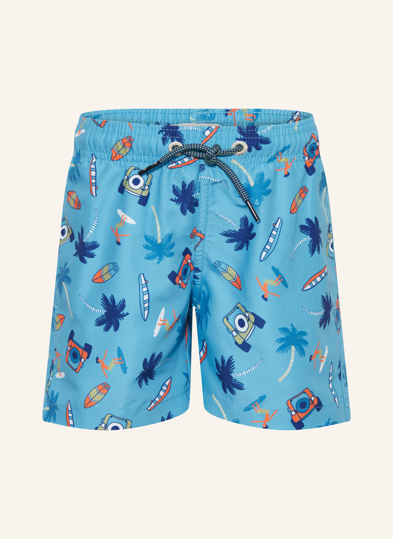 Sanetta Short de bain avec protection UV 50+: BLEU CLAIR / ORANGE / BLEU