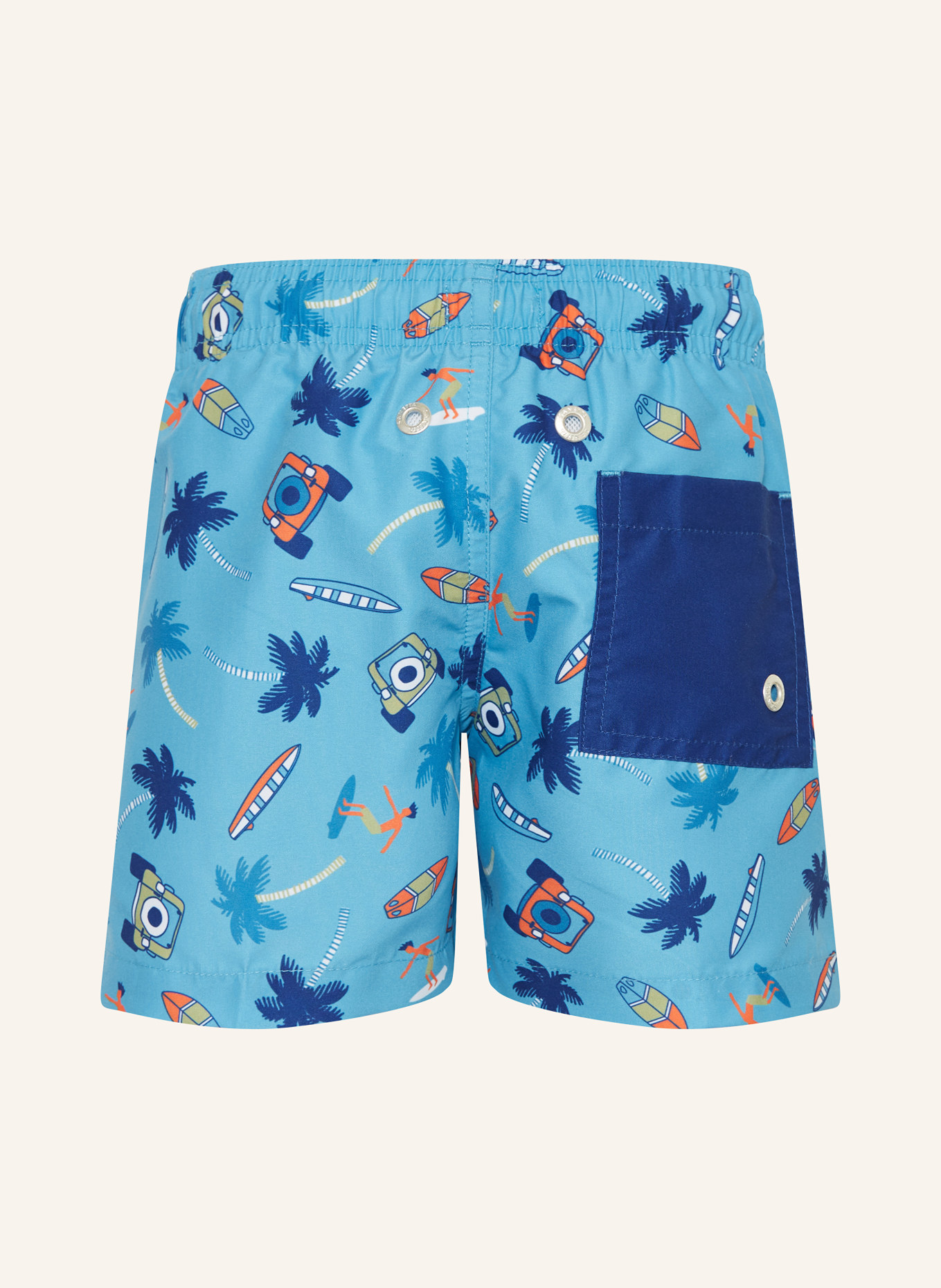 Sanetta Short de bain avec protection UV 50+: BLEU CLAIR / ORANGE / BLEU