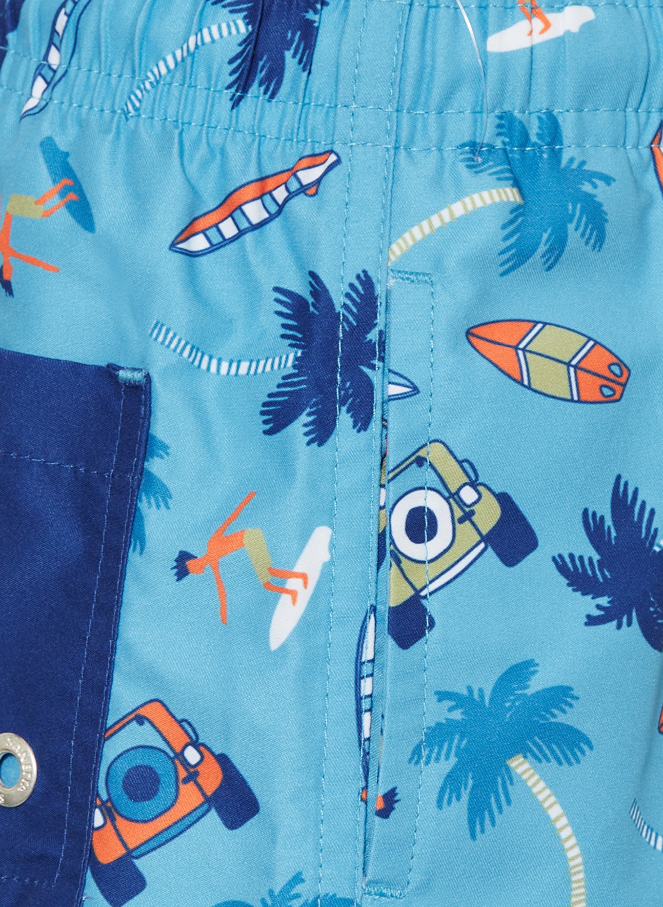 Sanetta Short de bain avec protection UV 50+: BLEU CLAIR / ORANGE / BLEU