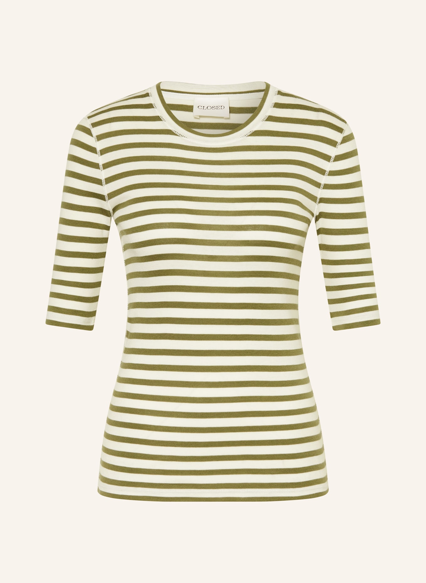 CLOSED T-Shirt: CREME / OLIV
