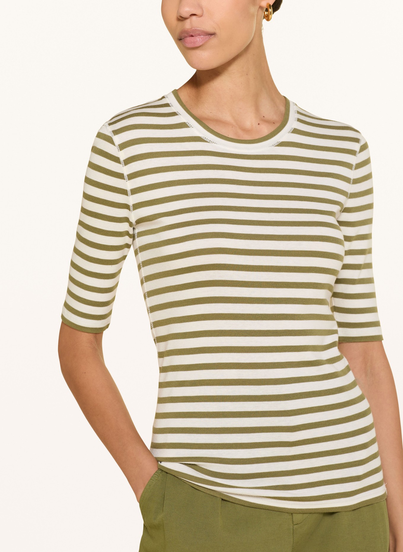 CLOSED T-Shirt: CREME / OLIV