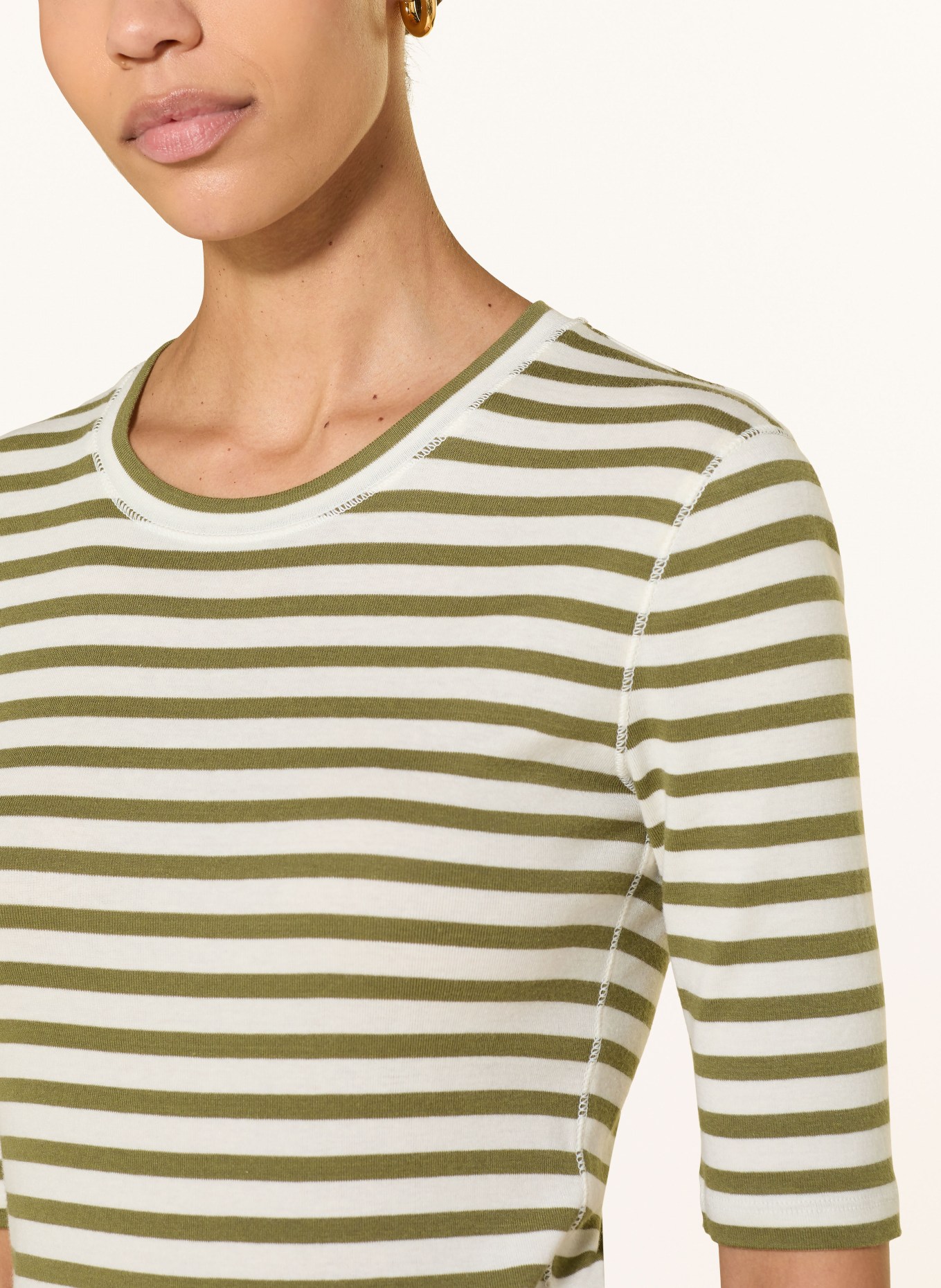 CLOSED T-Shirt: CREME / OLIV