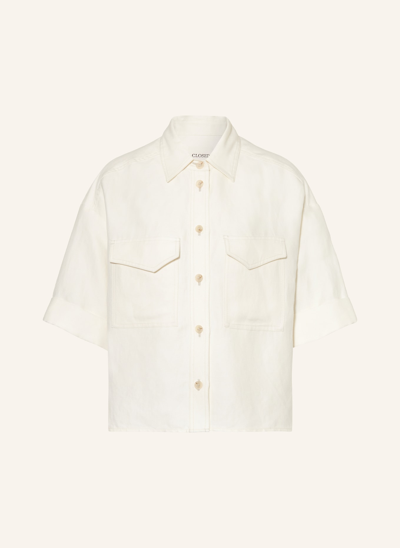 CLOSED Shirt blouse with linen: ECRU