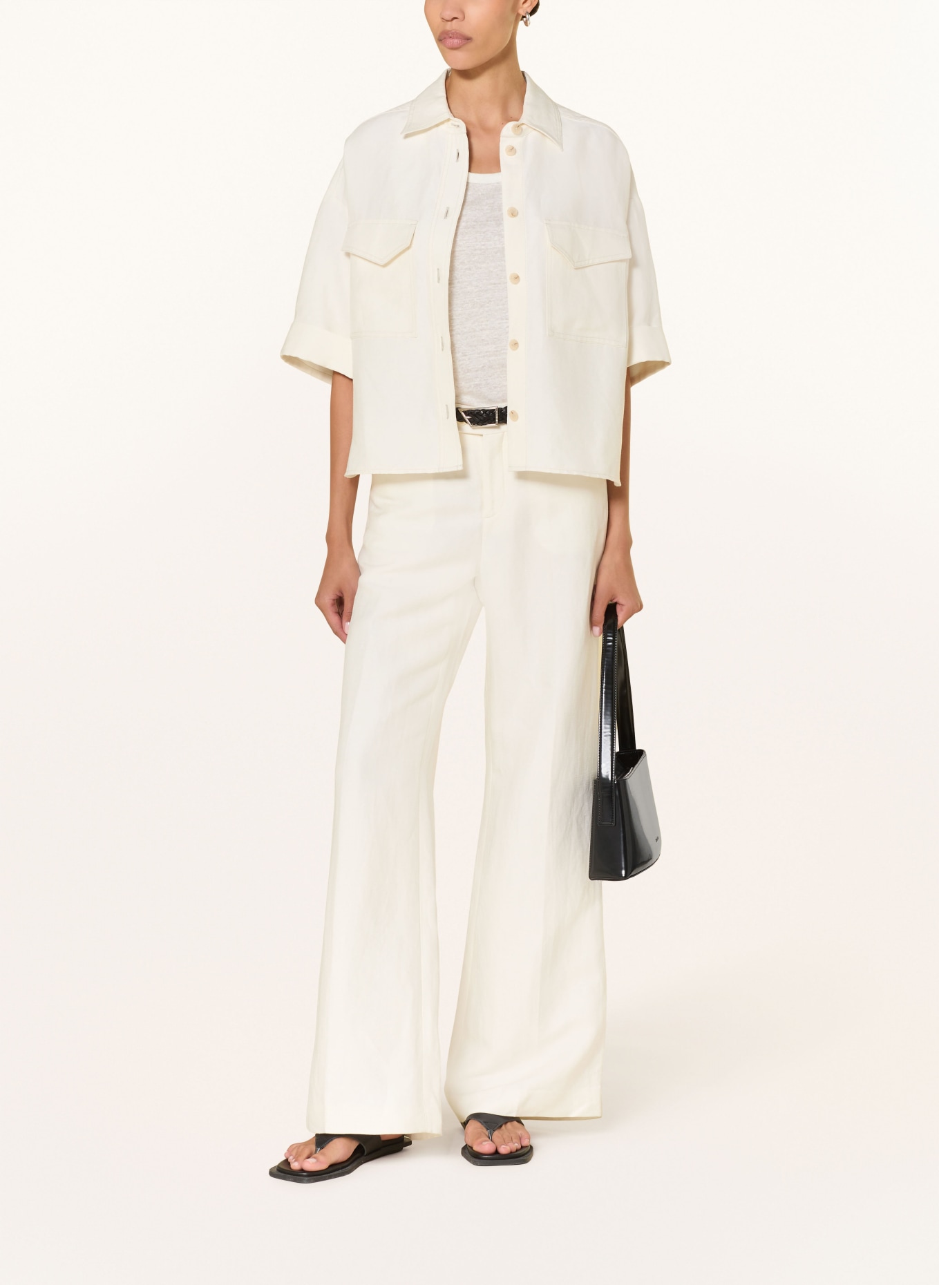 CLOSED Shirt blouse with linen: ECRU
