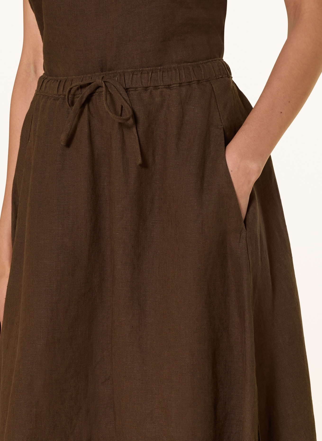 CLOSED linnen rok: MARRON FONCÉ