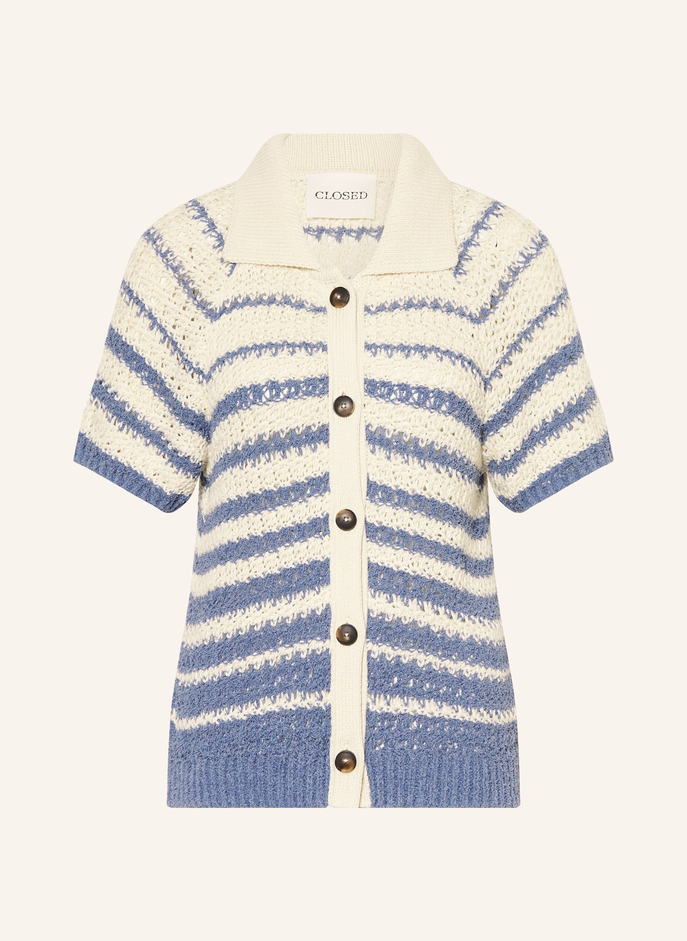 CLOSED Strickbluse: CREME / BLAU