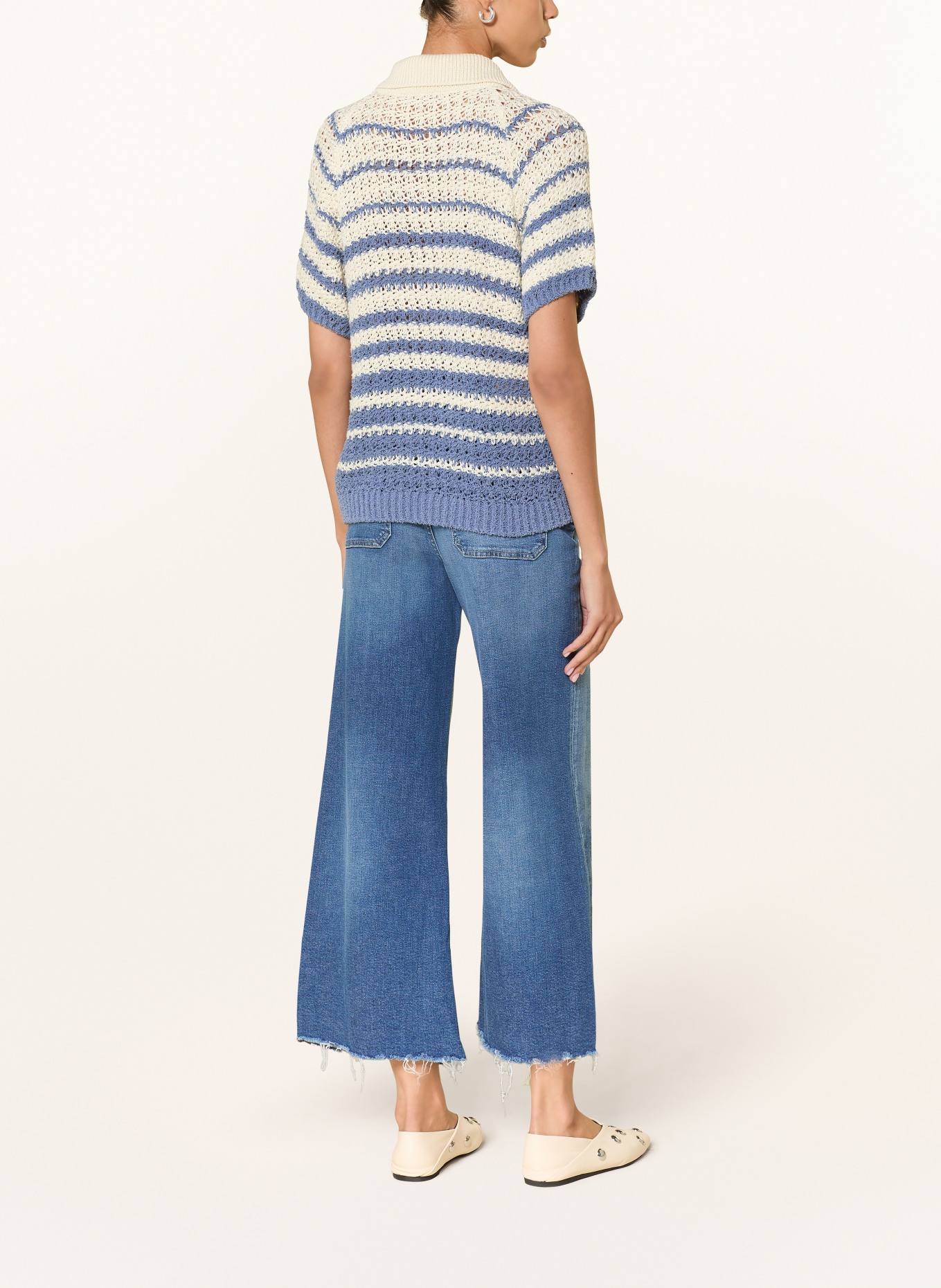 CLOSED Strickbluse: CREME / BLAU