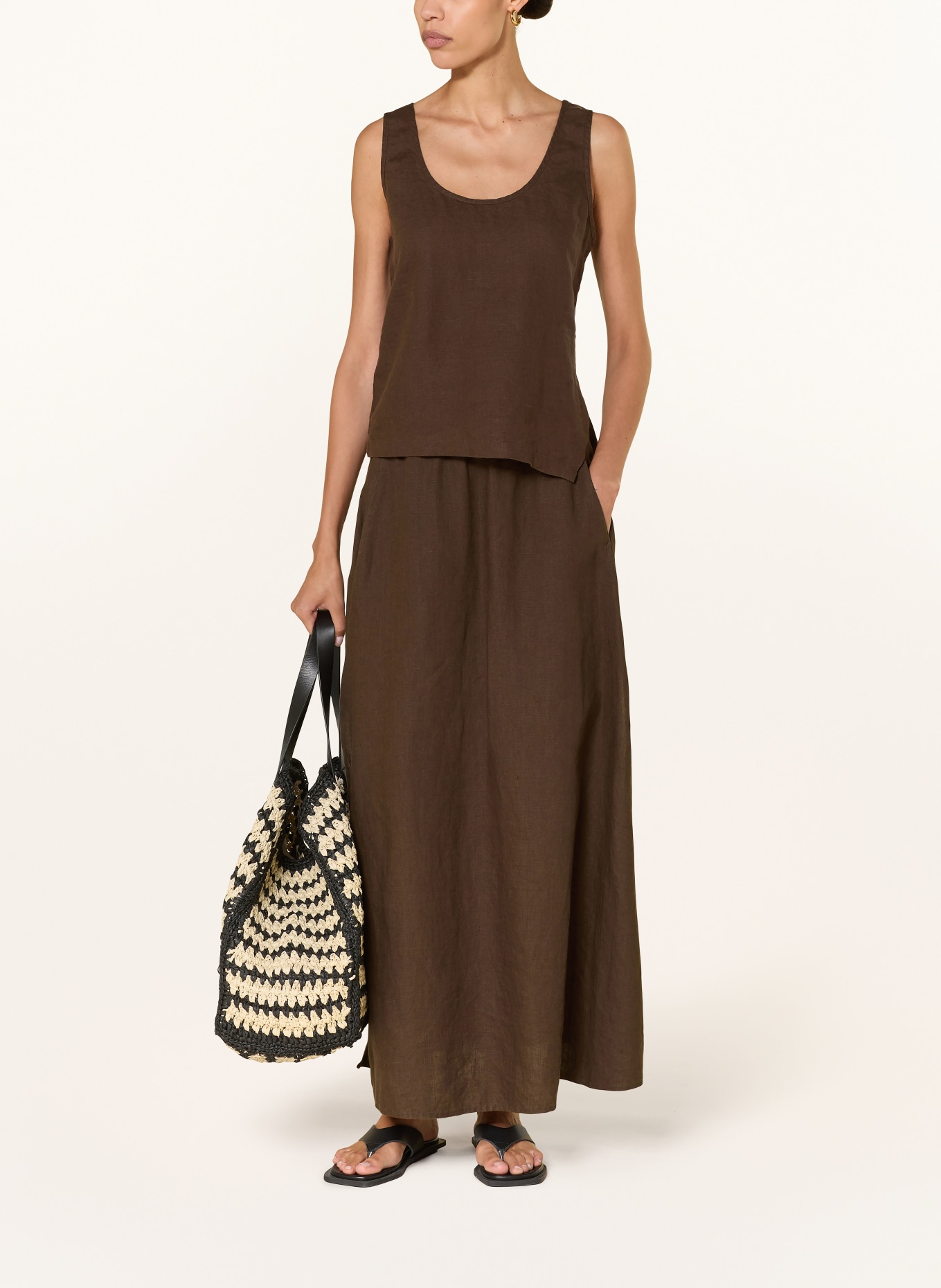 CLOSED Linnen: MARRON FONCÉ