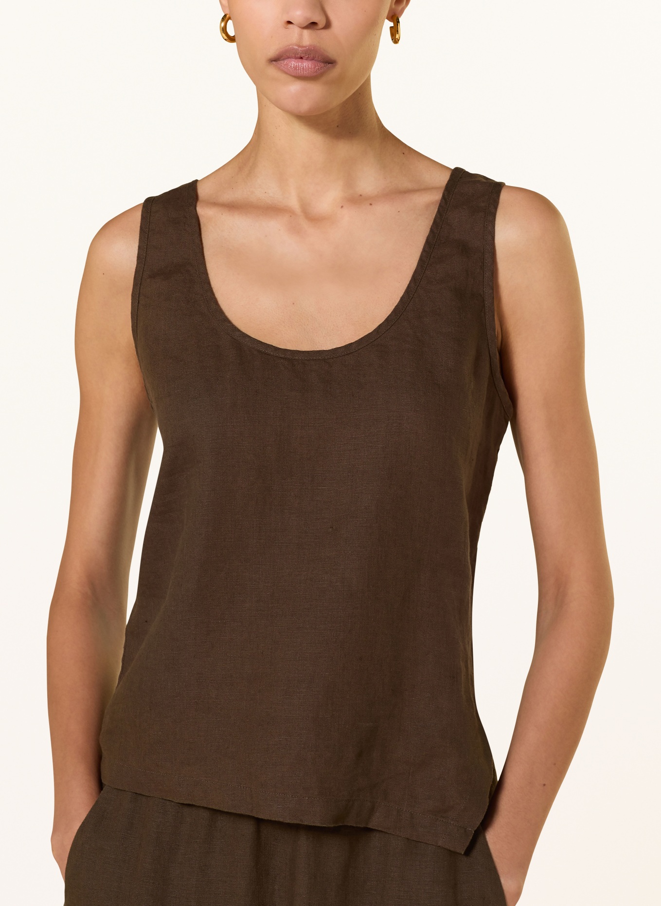 CLOSED Linnen: MARRON FONCÉ